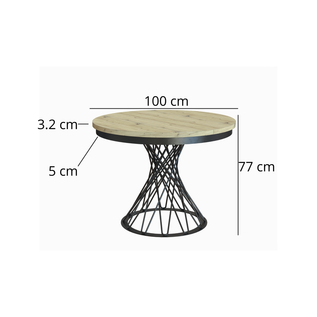 Esstisch Louis Rund 100 cm - 1 zusätzliche Tischplatte