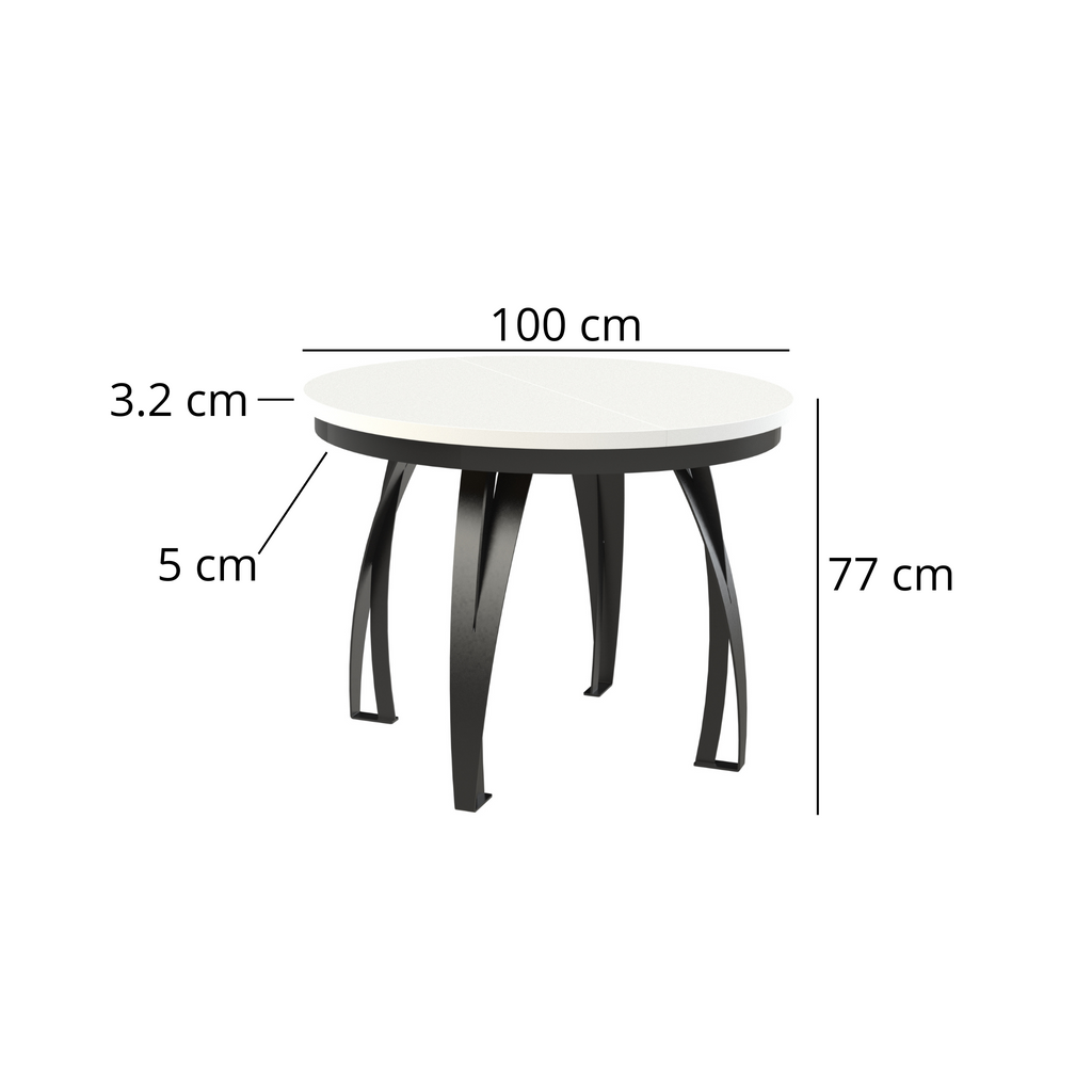 Esstisch Jango-N Rund 100 cm - 2 zusätzliche Tischplatten