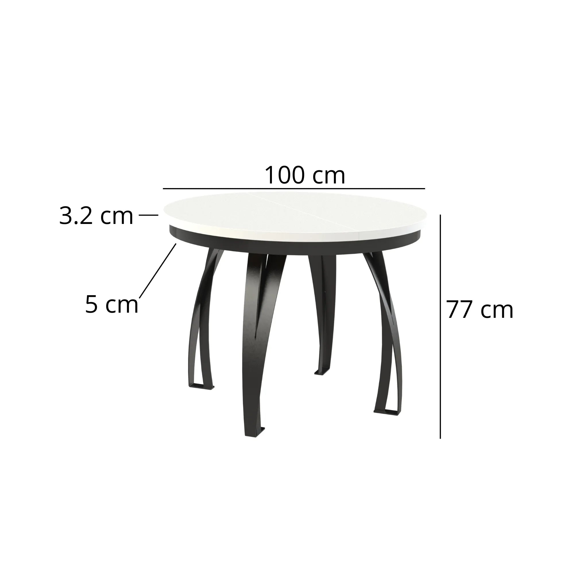 Esstisch Jango-N Rund 100 cm - 2 zusätzliche Tischplatten