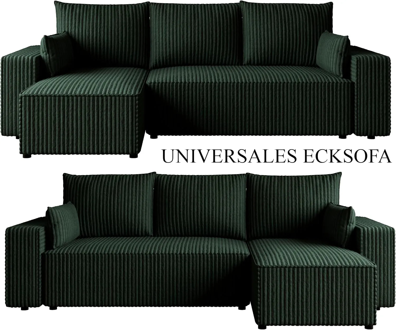 Ecksofa mit Schlaffunktion – Tobi Cordstoff Ambience, L-Form