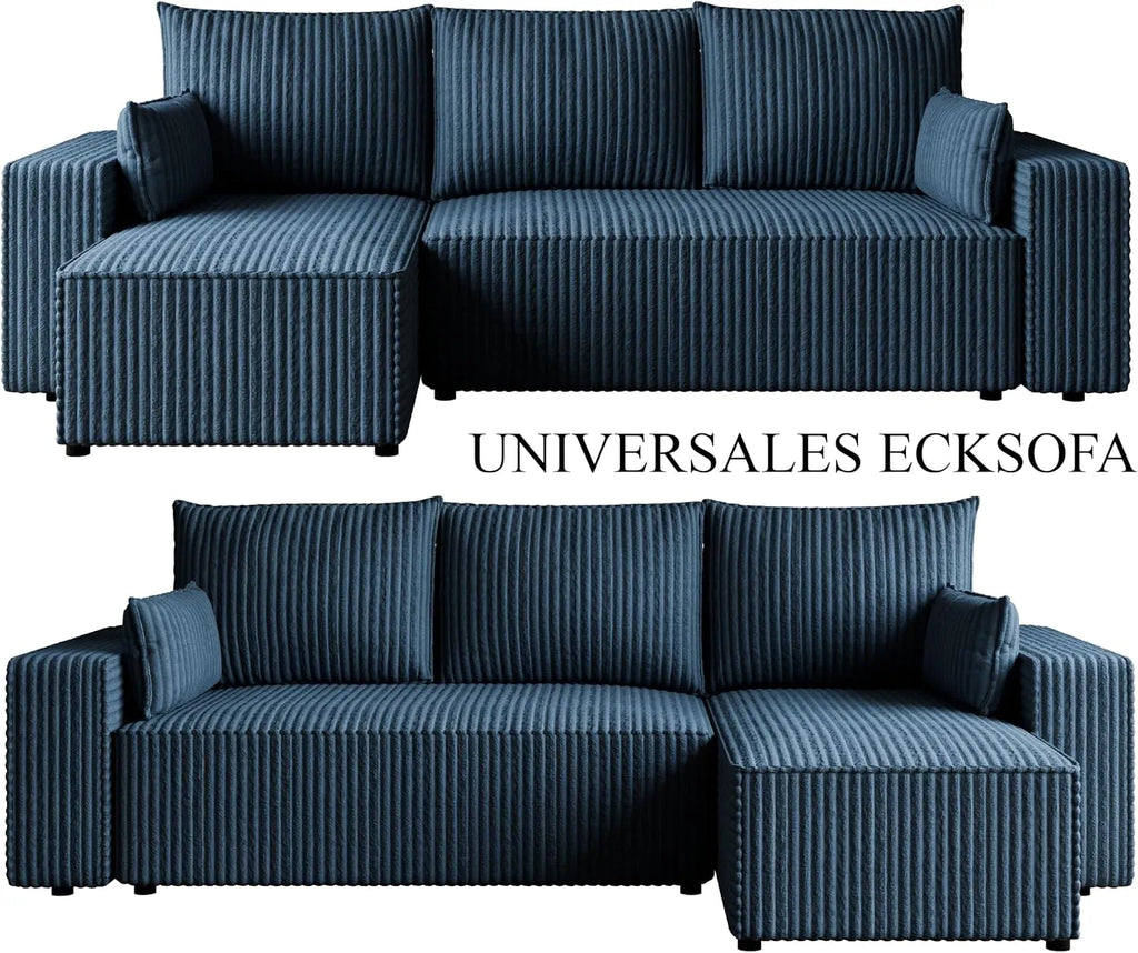Ecksofa mit Schlaffunktion – Tobi Cordstoff Ambience, L-Form