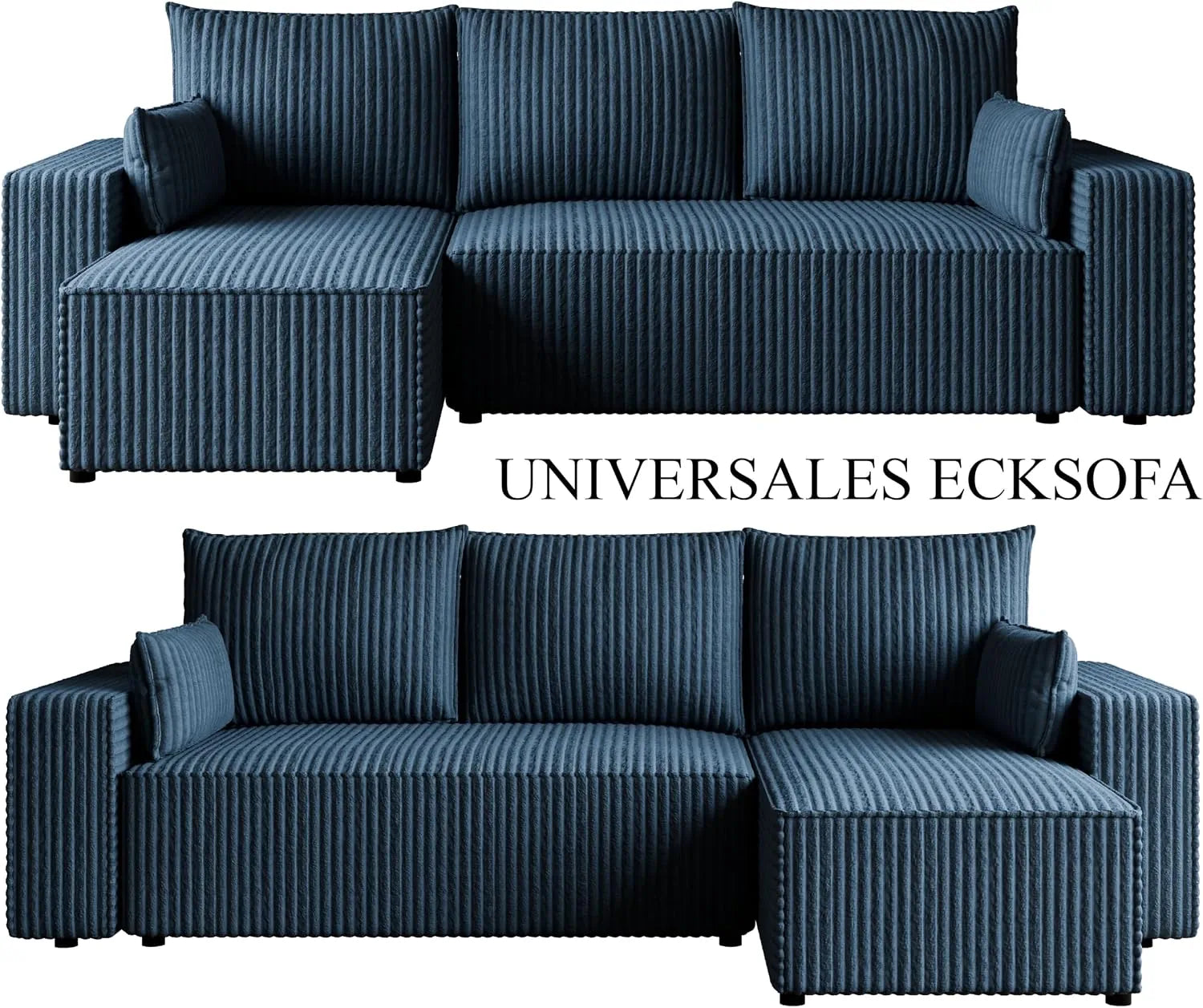 Ecksofa mit Schlaffunktion – Tobi Cordstoff Ambience, L-Form