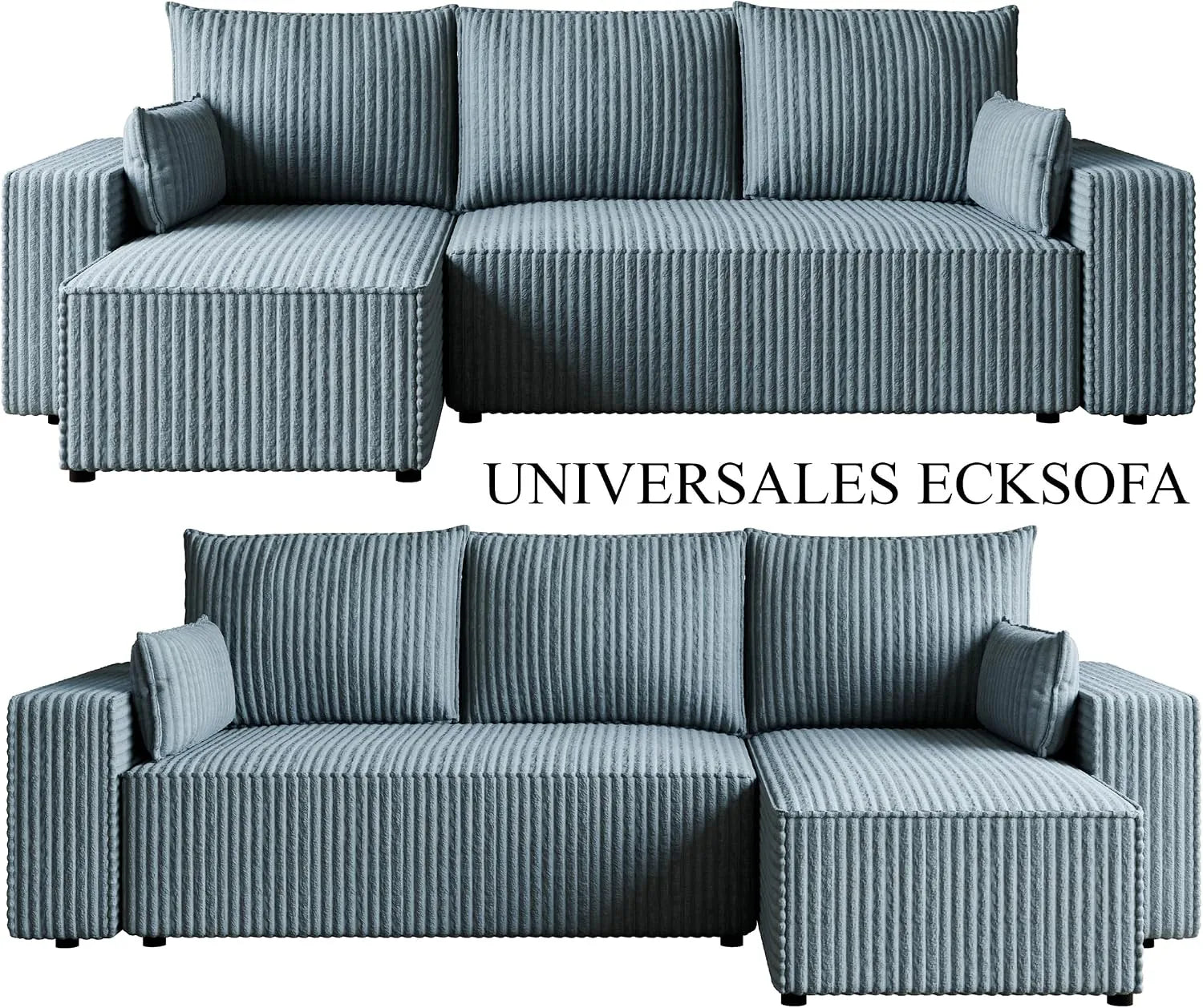 Ecksofa mit Schlaffunktion – Tobi Cordstoff Ambience, L-Form