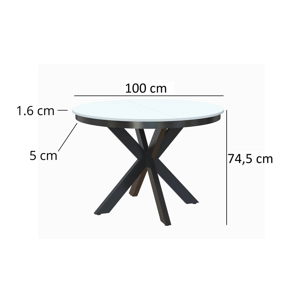 Esstisch Kama 100 cm Rund 1 zusätzliche Tischplatte