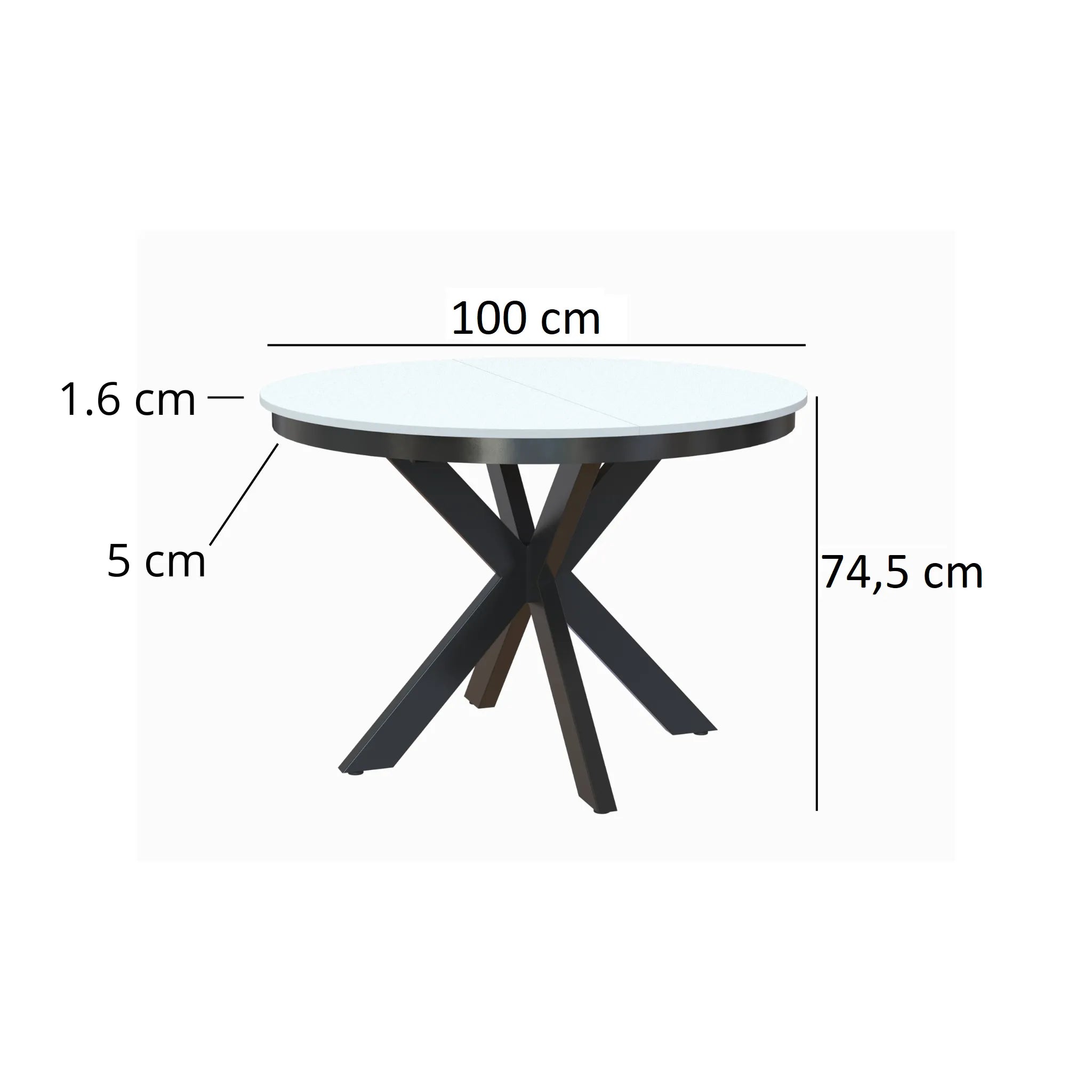 Esstisch Kama 100 cm Rund 1 zusätzliche Tischplatte