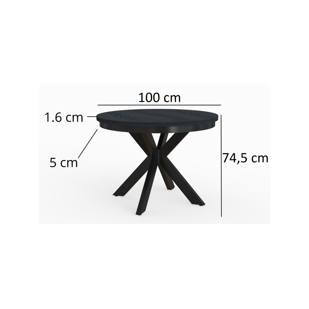 Esstisch Kama 100 cm Rund 1 zusätzliche Tischplatte