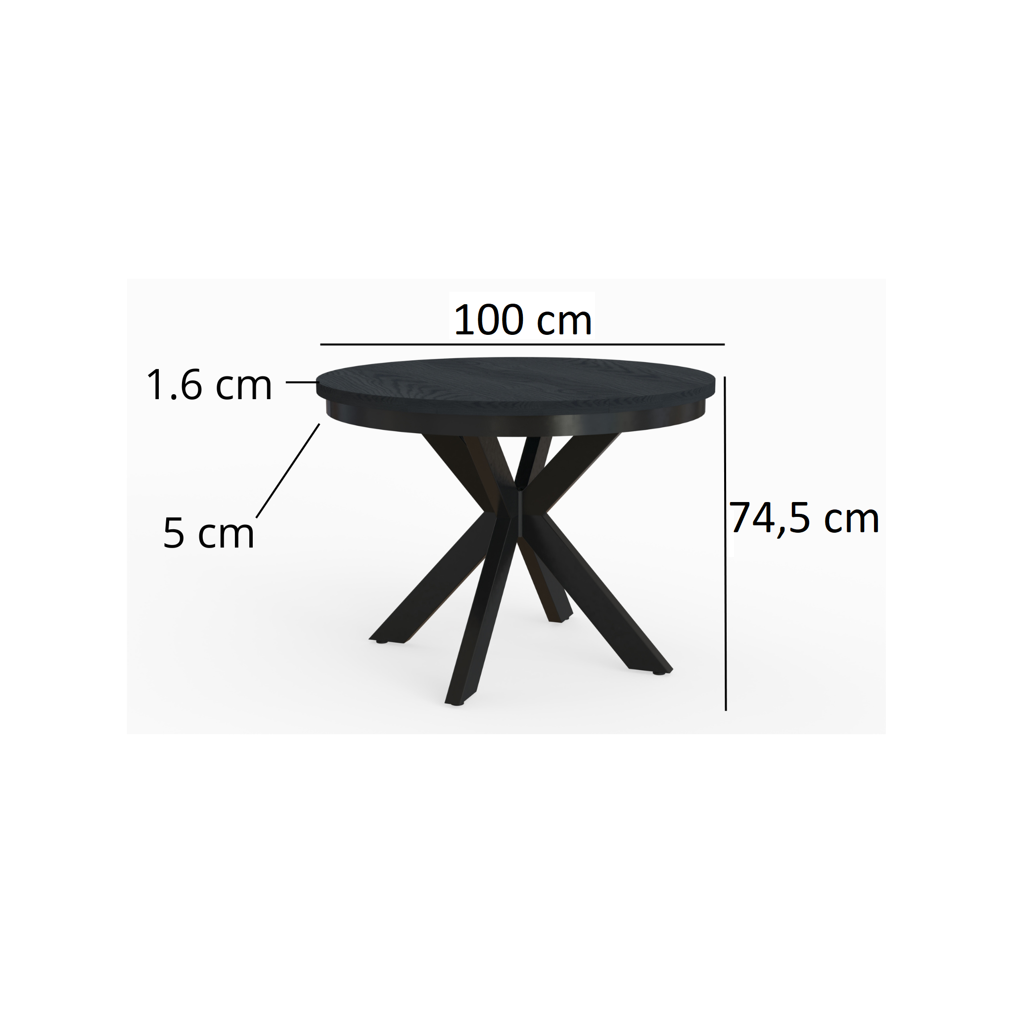 Esstisch Kama 100 cm Rund 1 zusätzliche Tischplatte