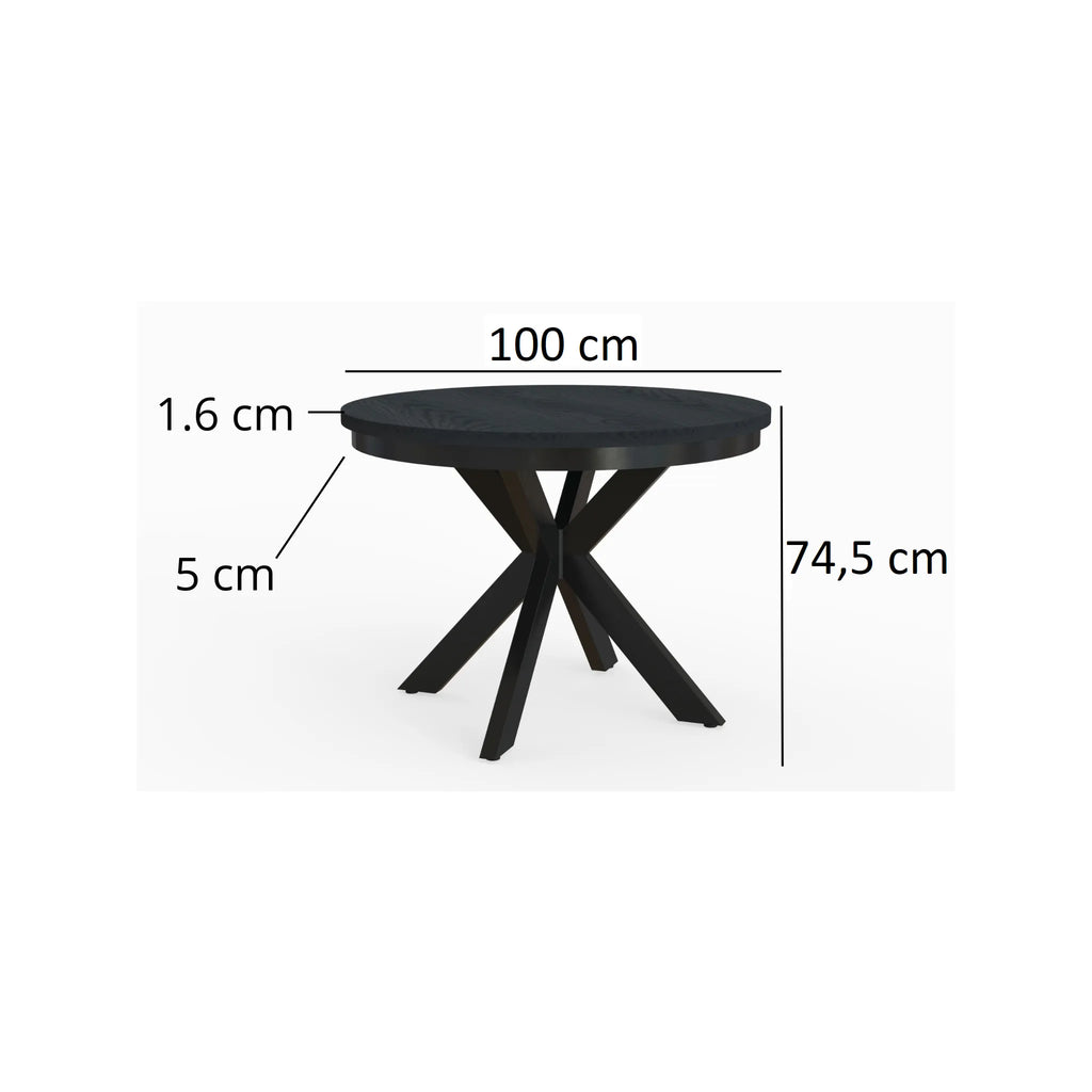 Esstisch Kama 100 cm Rund 1 zusätzliche Tischplatte