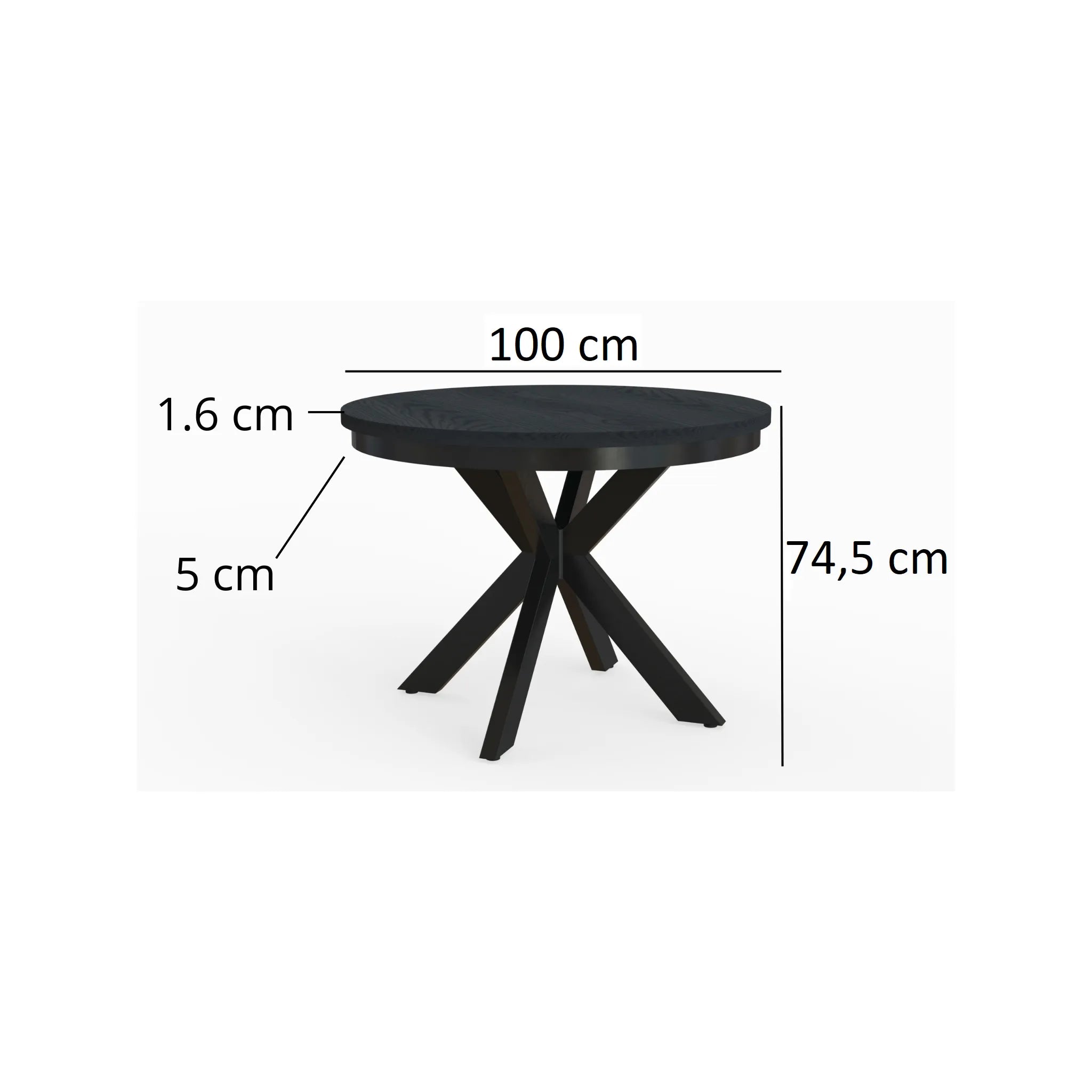 Esstisch Kama 100 cm Rund 1 zusätzliche Tischplatte