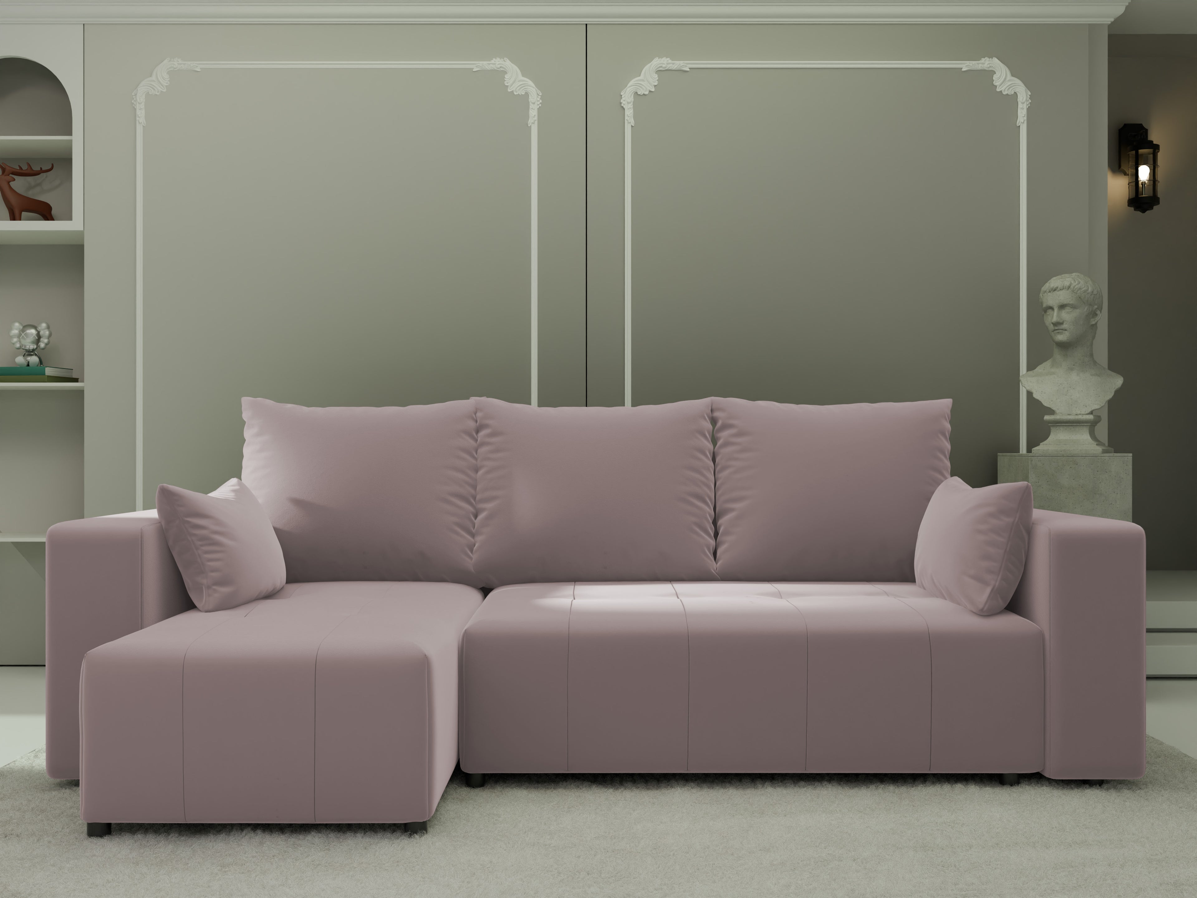 Ecksofa mit Schlaffunktion Tico Velour Royal Velvet
