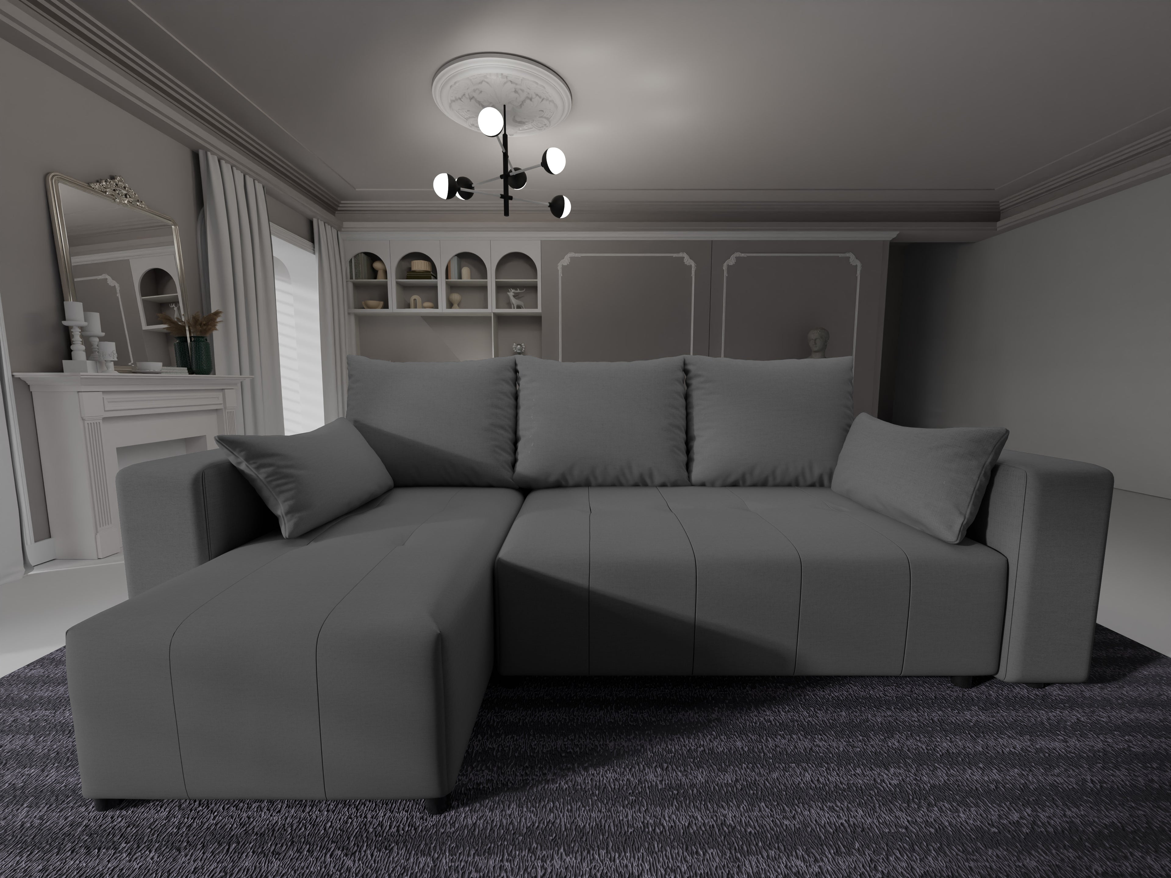 Ecksofa mit Schlaffunktion Tico Webstoff Neve