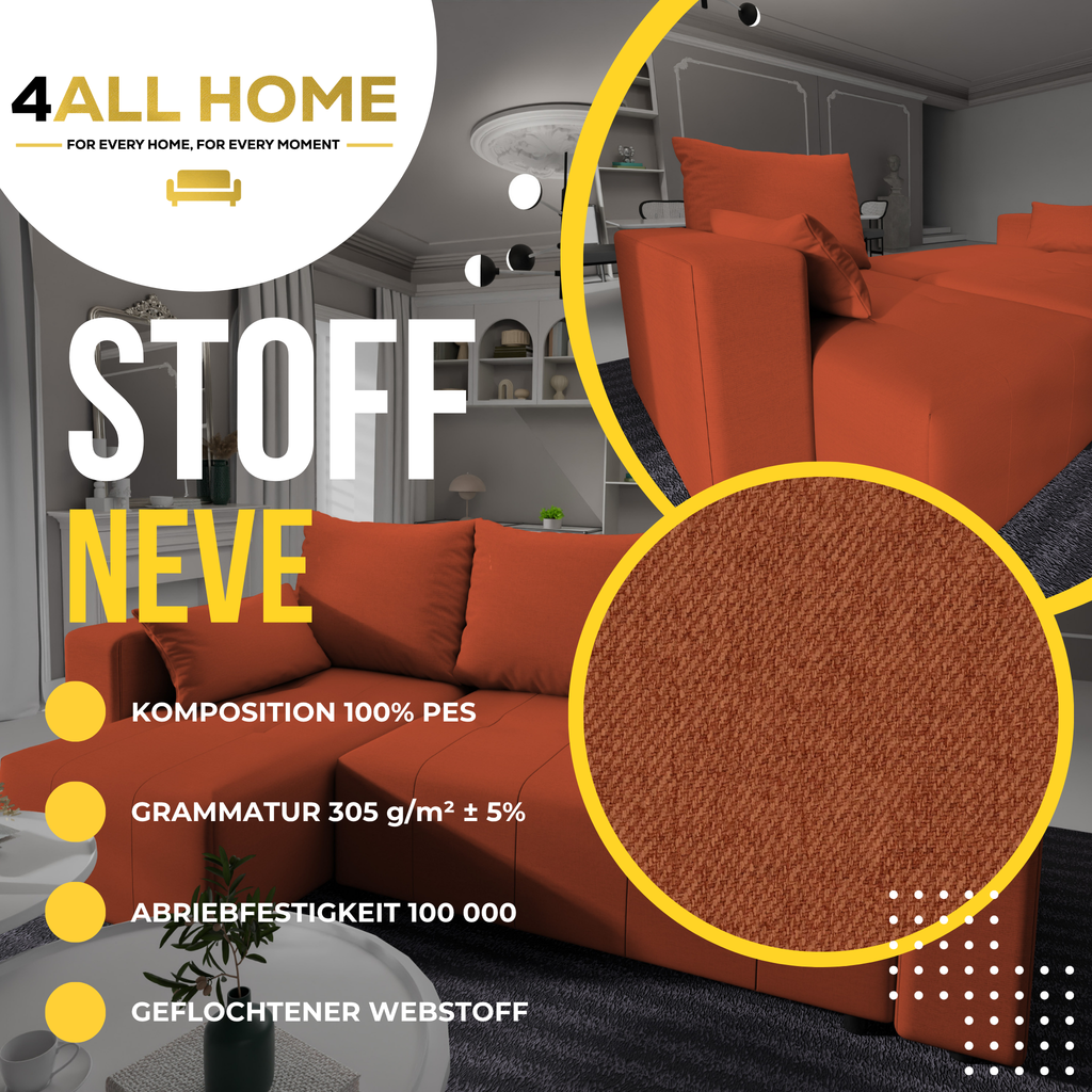 Ecksofa mit Schlaffunktion Tico Webstoff Neve