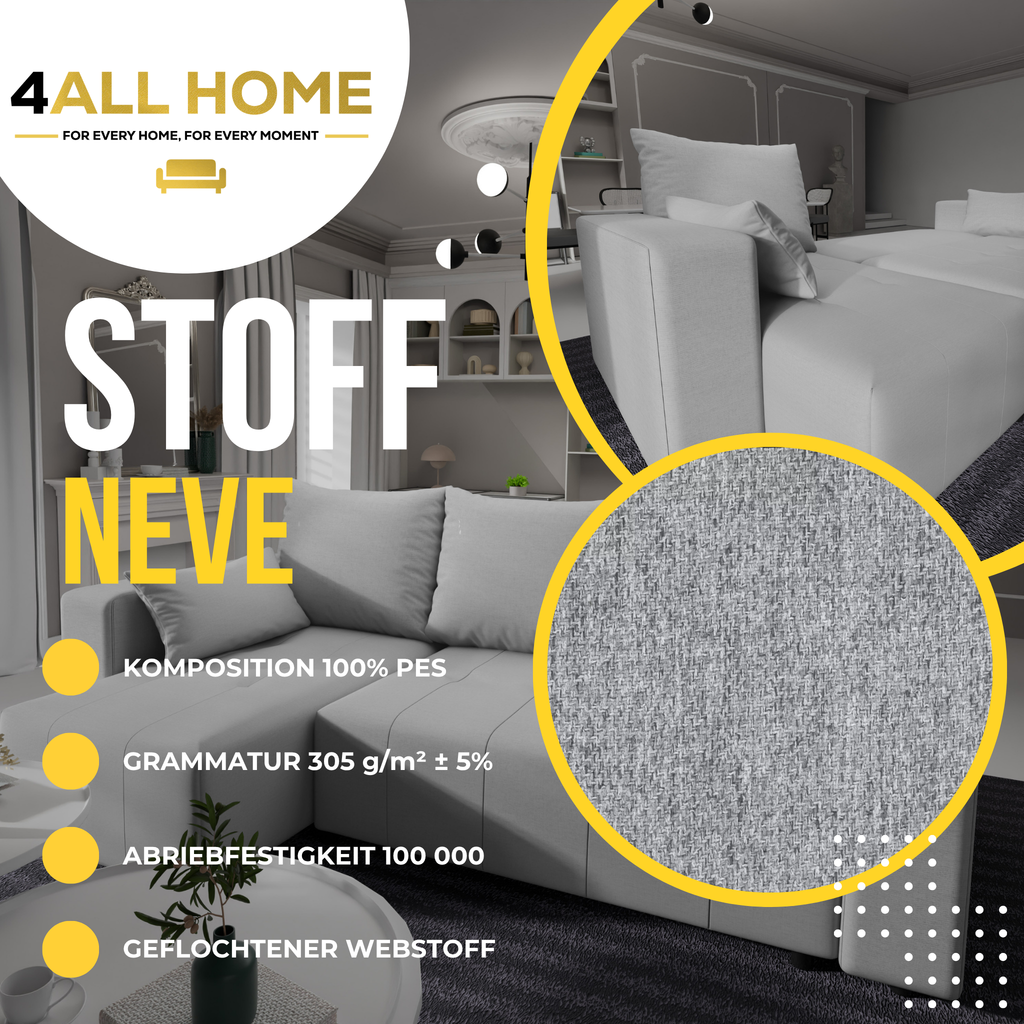 Ecksofa mit Schlaffunktion Tico Webstoff Neve