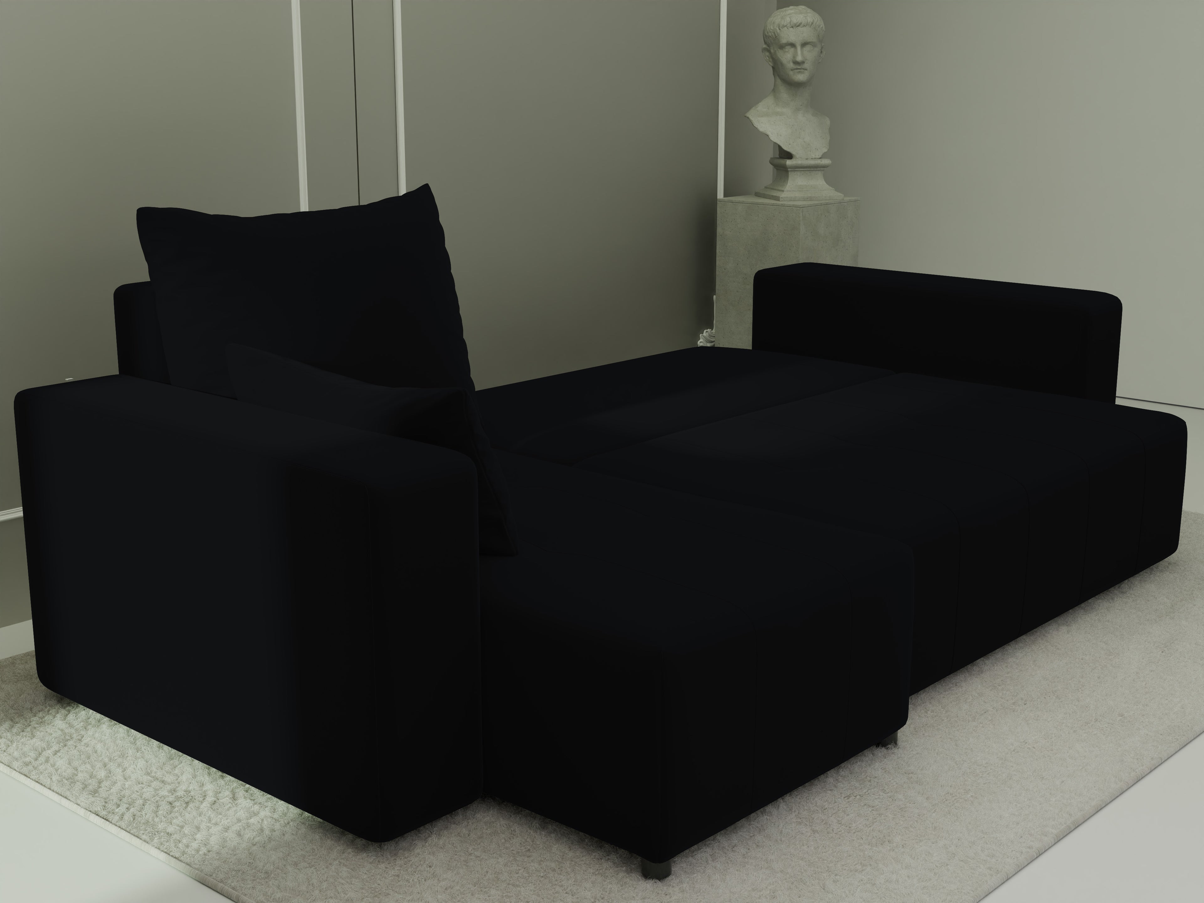 Ecksofa mit Schlaffunktion Tico Velour Royal Velvet