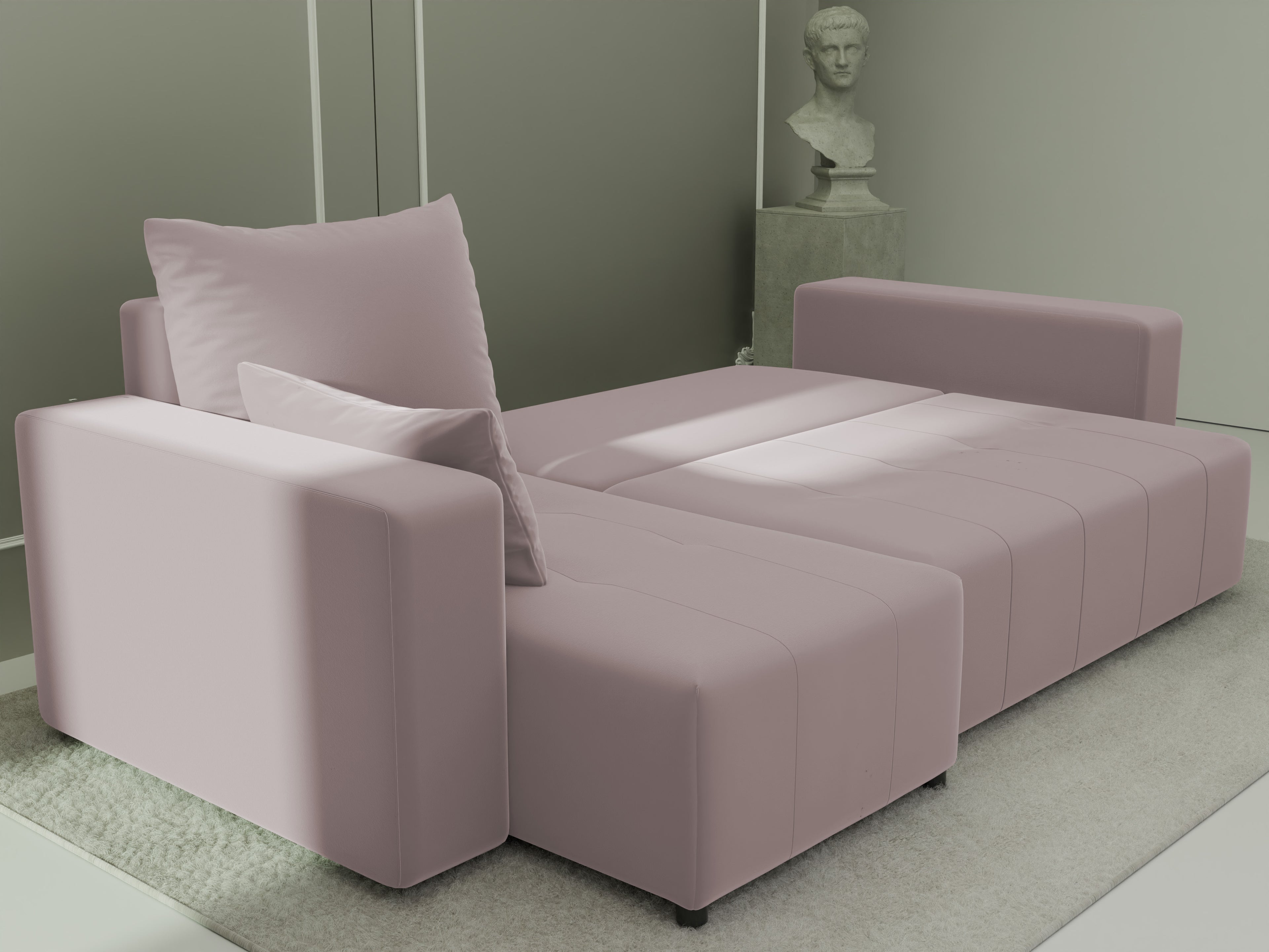 Ecksofa mit Schlaffunktion Tico Velour Royal Velvet