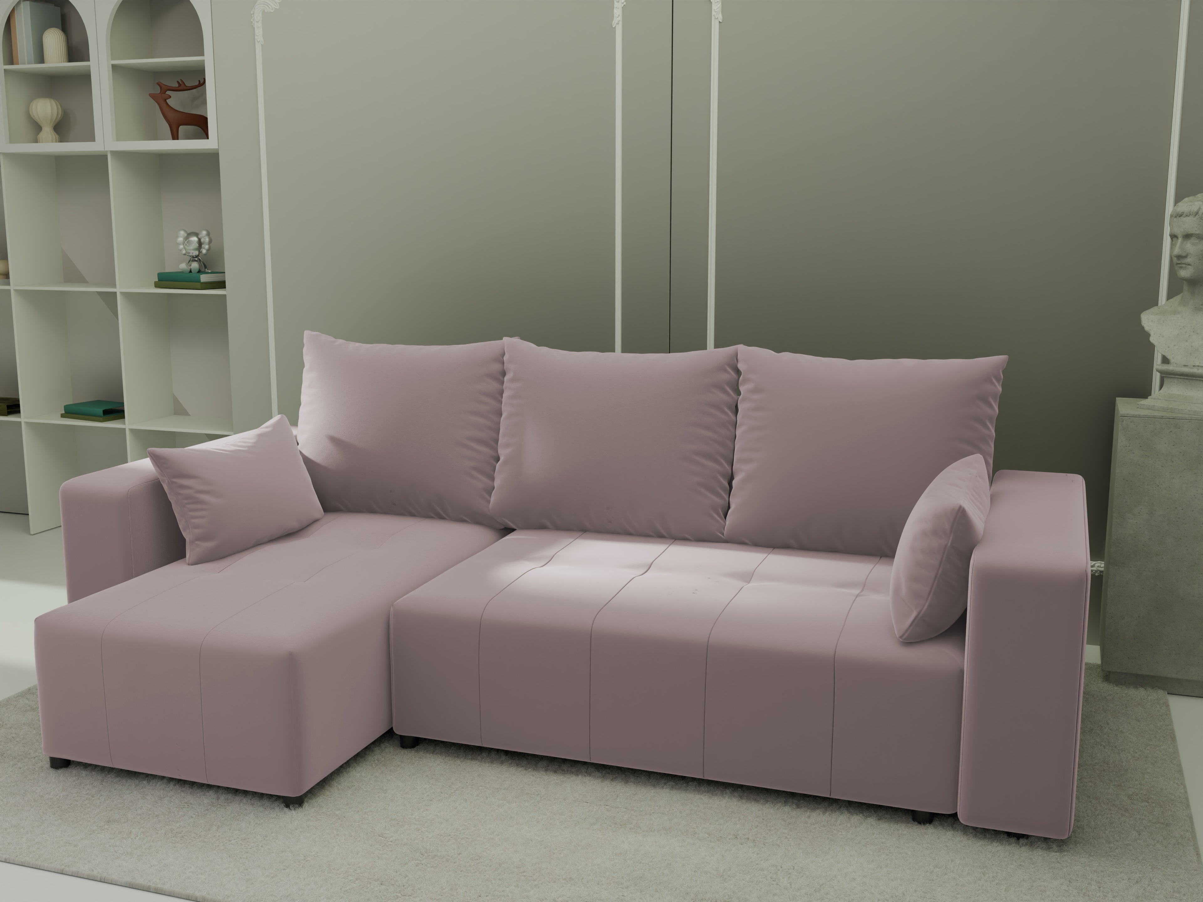 Ecksofa mit Schlaffunktion Tico Velour Royal Velvet
