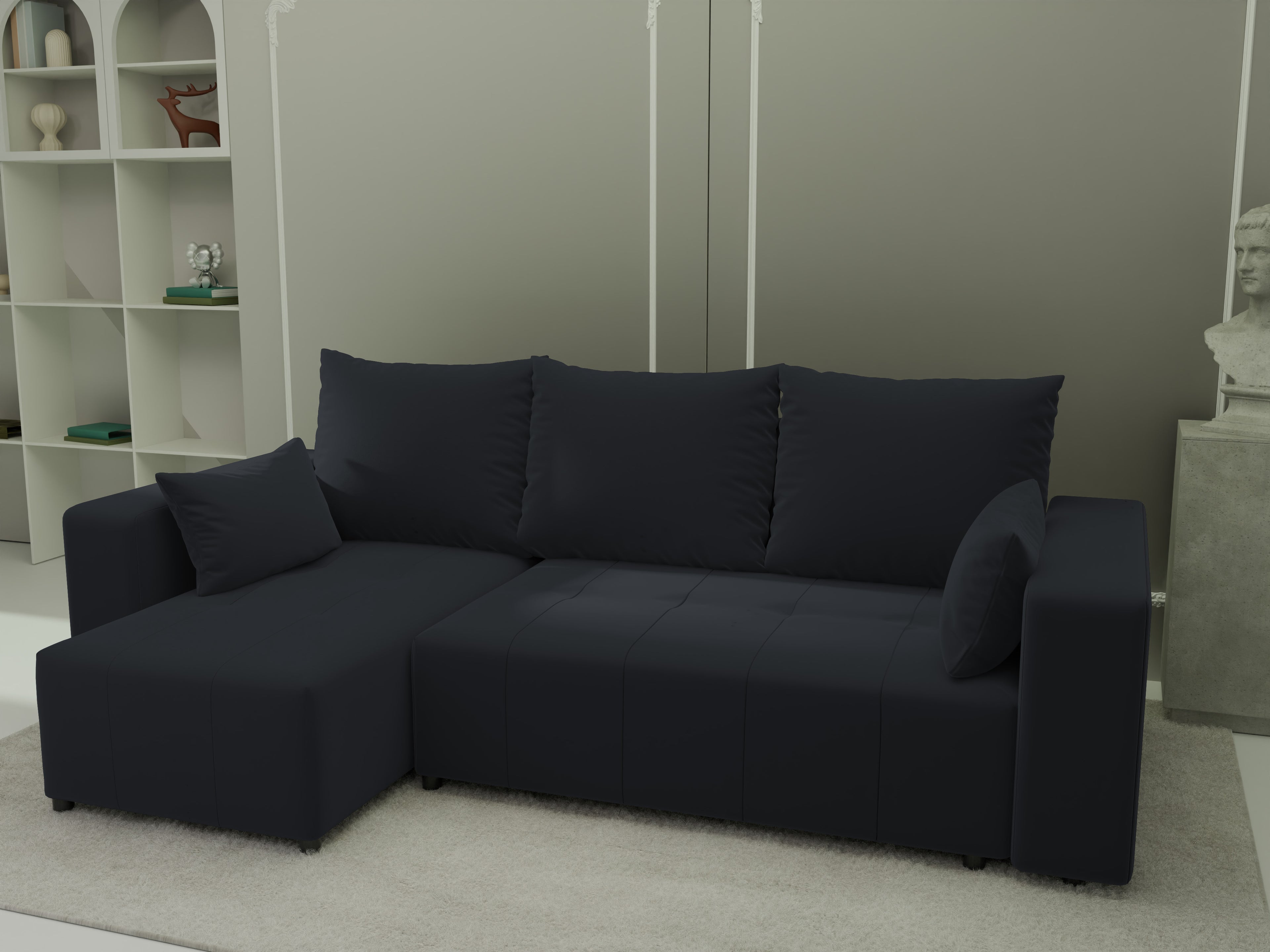 Ecksofa mit Schlaffunktion Tico Velour Royal Velvet
