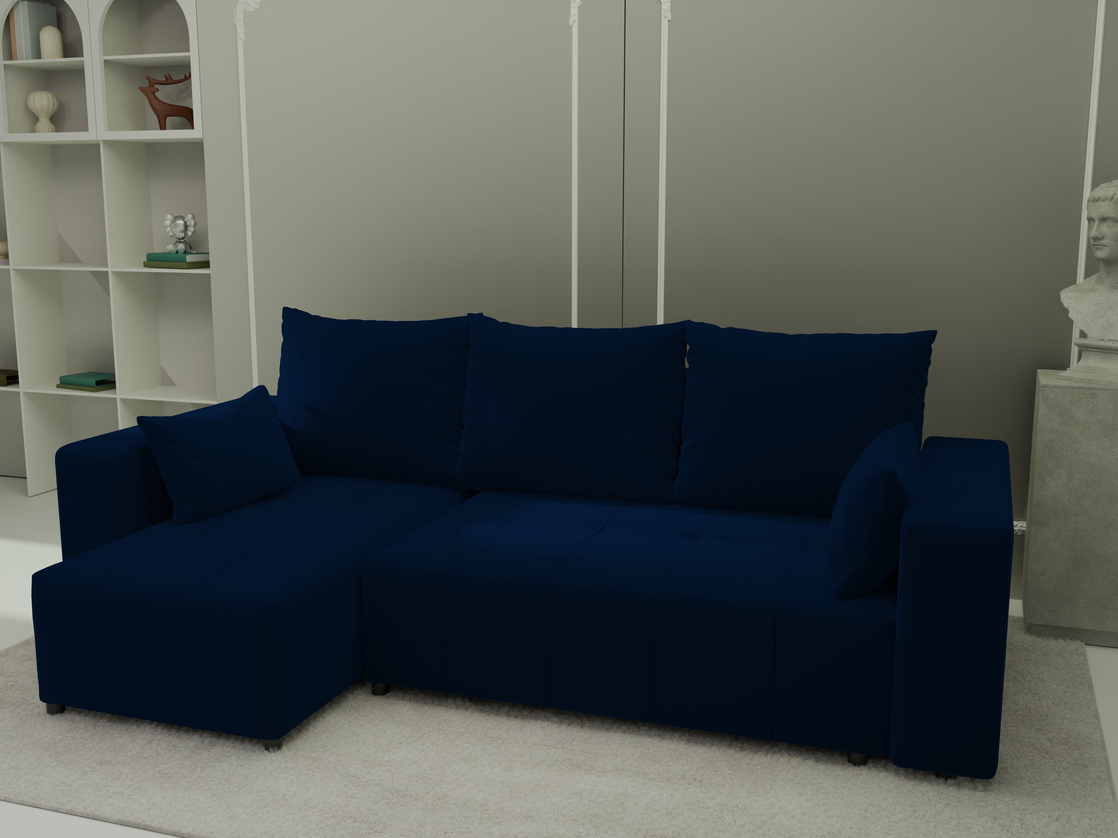 Ecksofa mit Schlaffunktion Tico Velour Royal Velvet