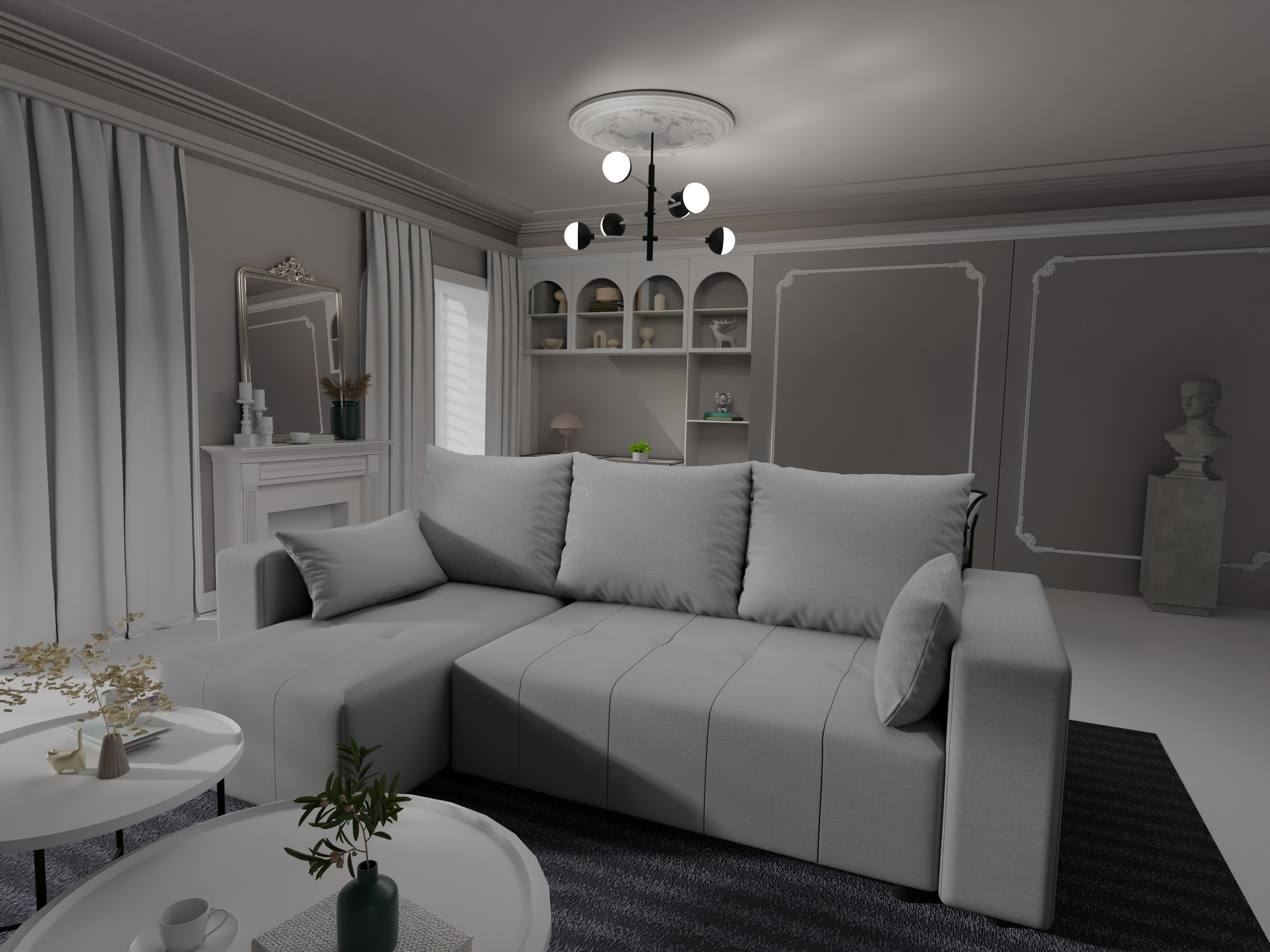 Ecksofa mit Schlaffunktion Tico Webstoff Neve