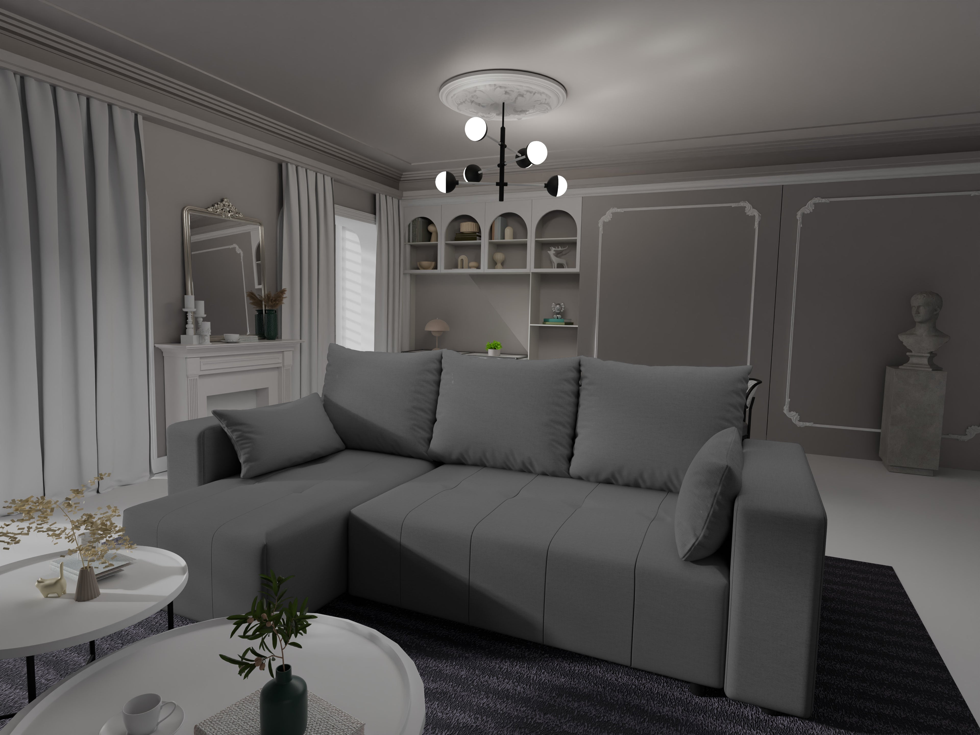 Ecksofa mit Schlaffunktion Tico Webstoff Neve