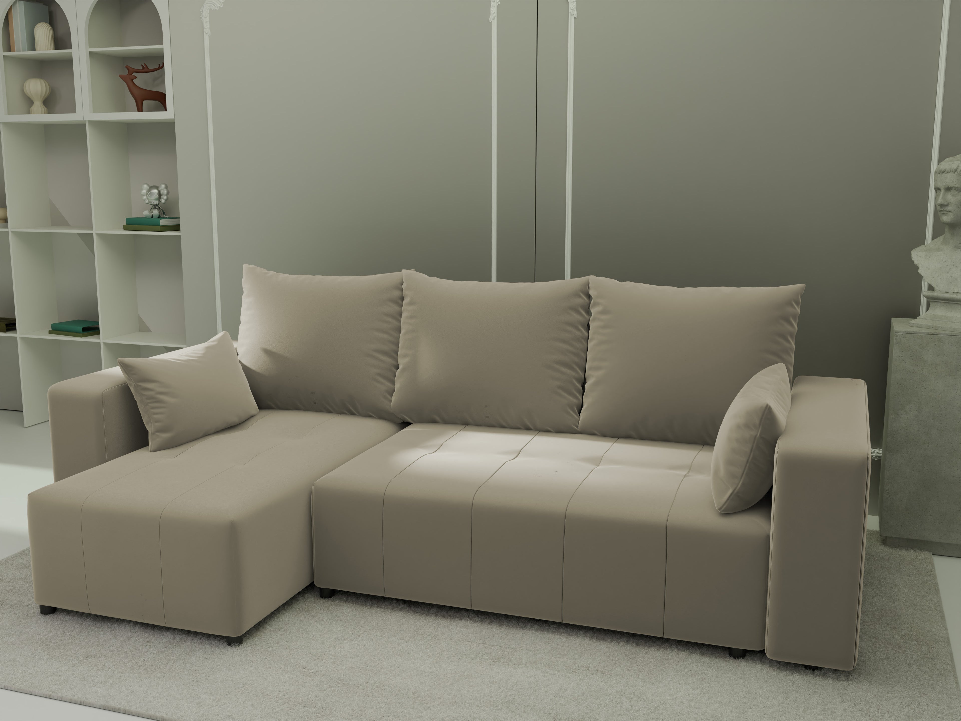 Ecksofa mit Schlaffunktion Tico Velour Royal Velvet