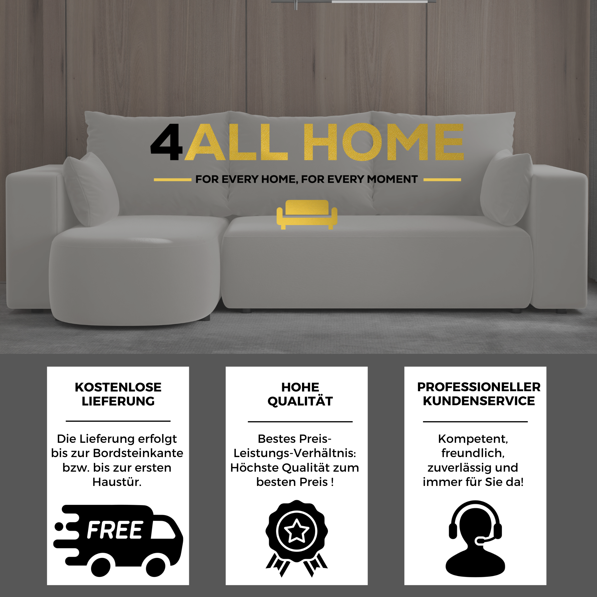 Ecksofa mit Schlaffunktion Tivo Velour Velo