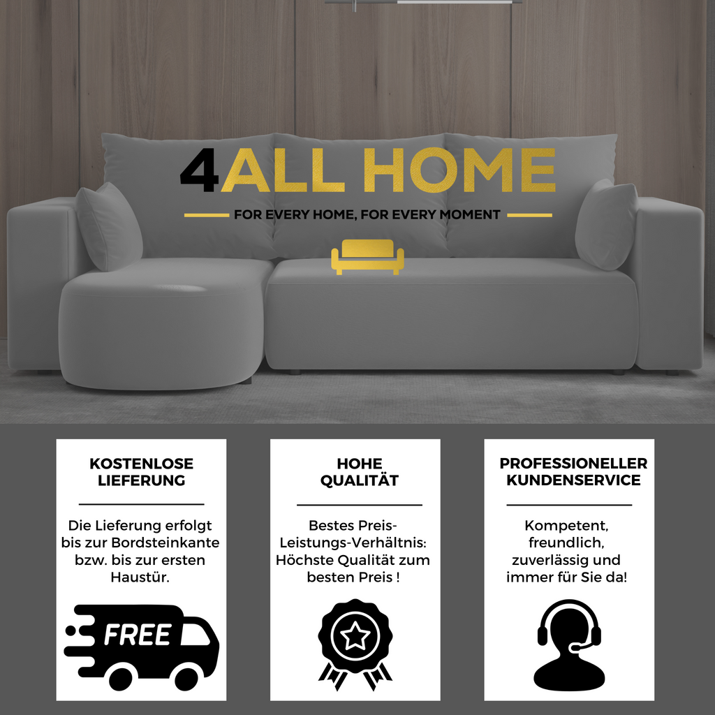 Ecksofa mit Schlaffunktion Tivo Velour Velo