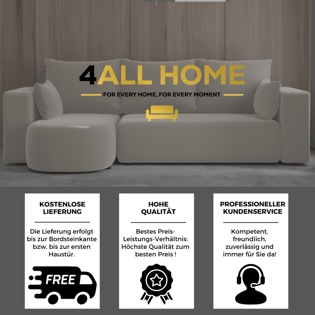 Ecksofa mit Schlaffunktion Tivo Velour Velo