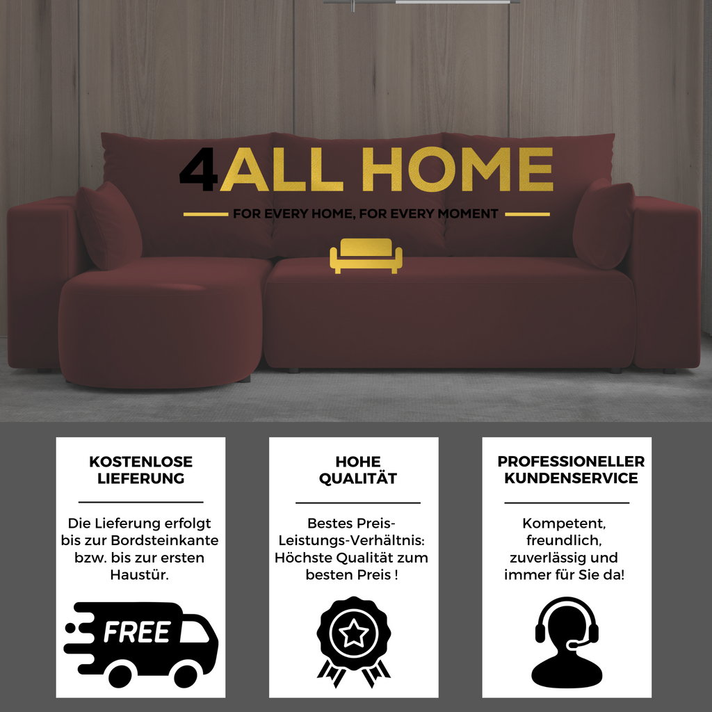 Ecksofa mit Schlaffunktion Tivo Velour Velo