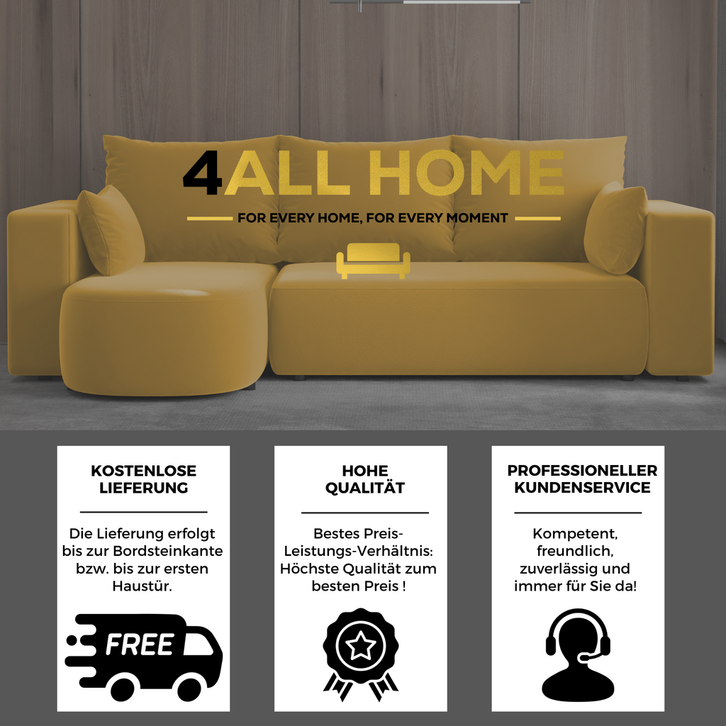 Ecksofa mit Schlaffunktion Tivo Velour Velo