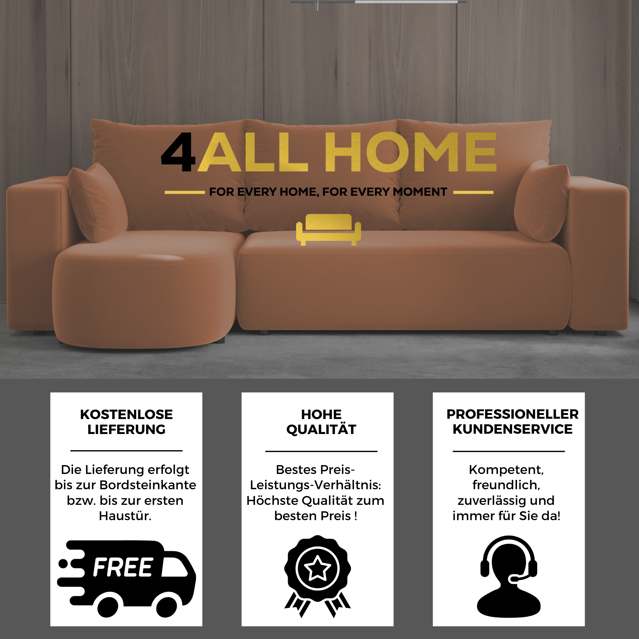 Ecksofa mit Schlaffunktion Tivo Velour Velo