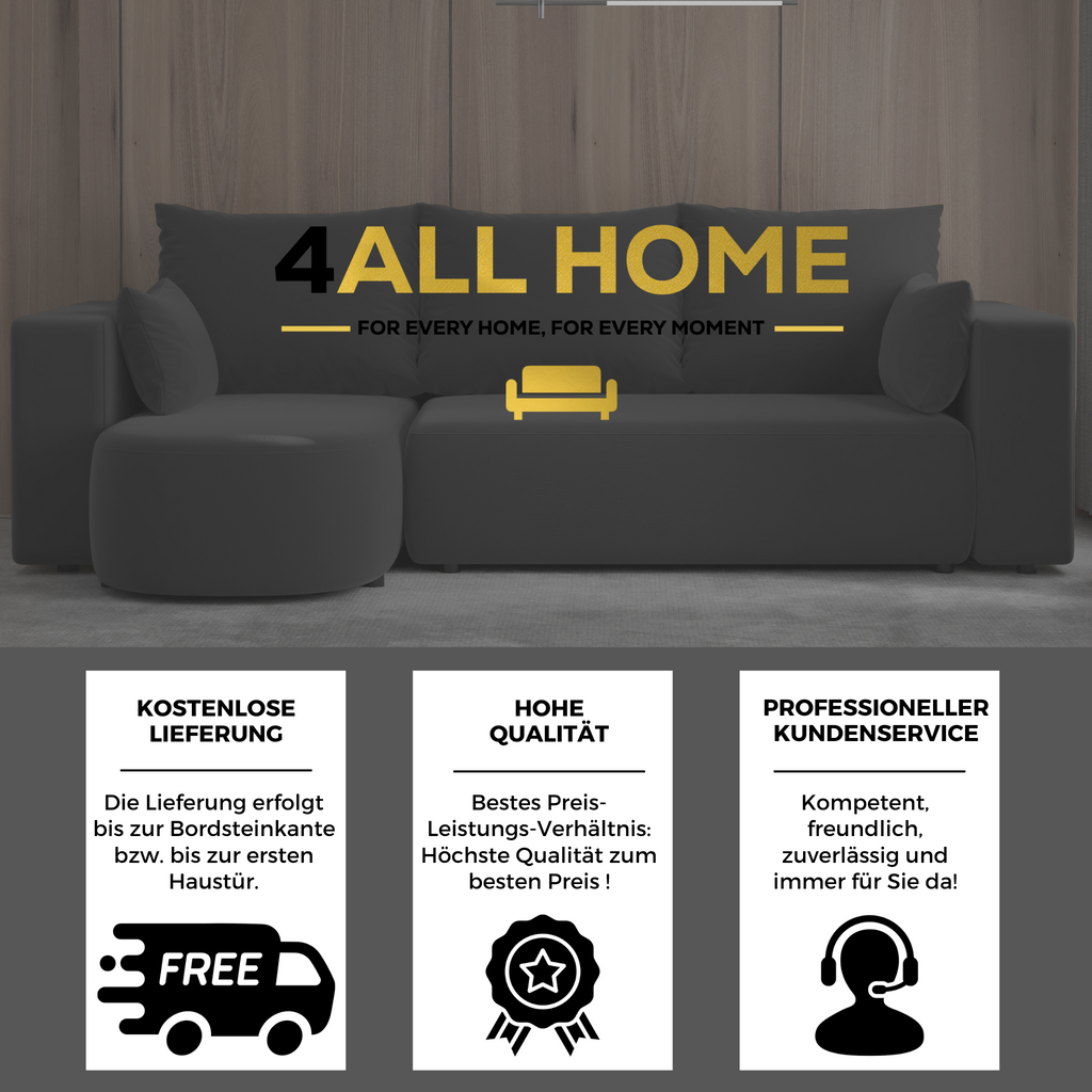 Ecksofa mit Schlaffunktion Tivo Velour Velo