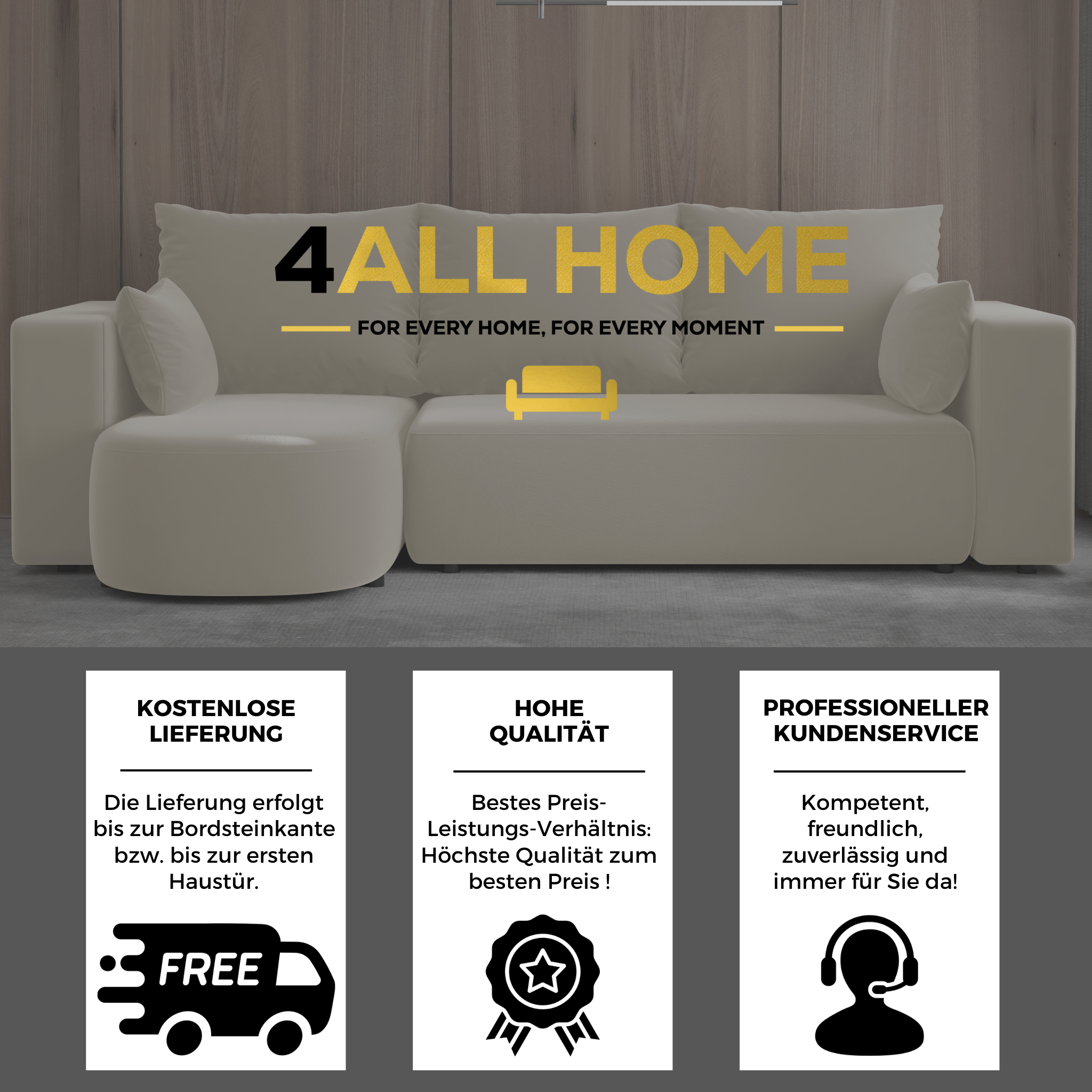 Ecksofa mit Schlaffunktion Tivo Velour Velo