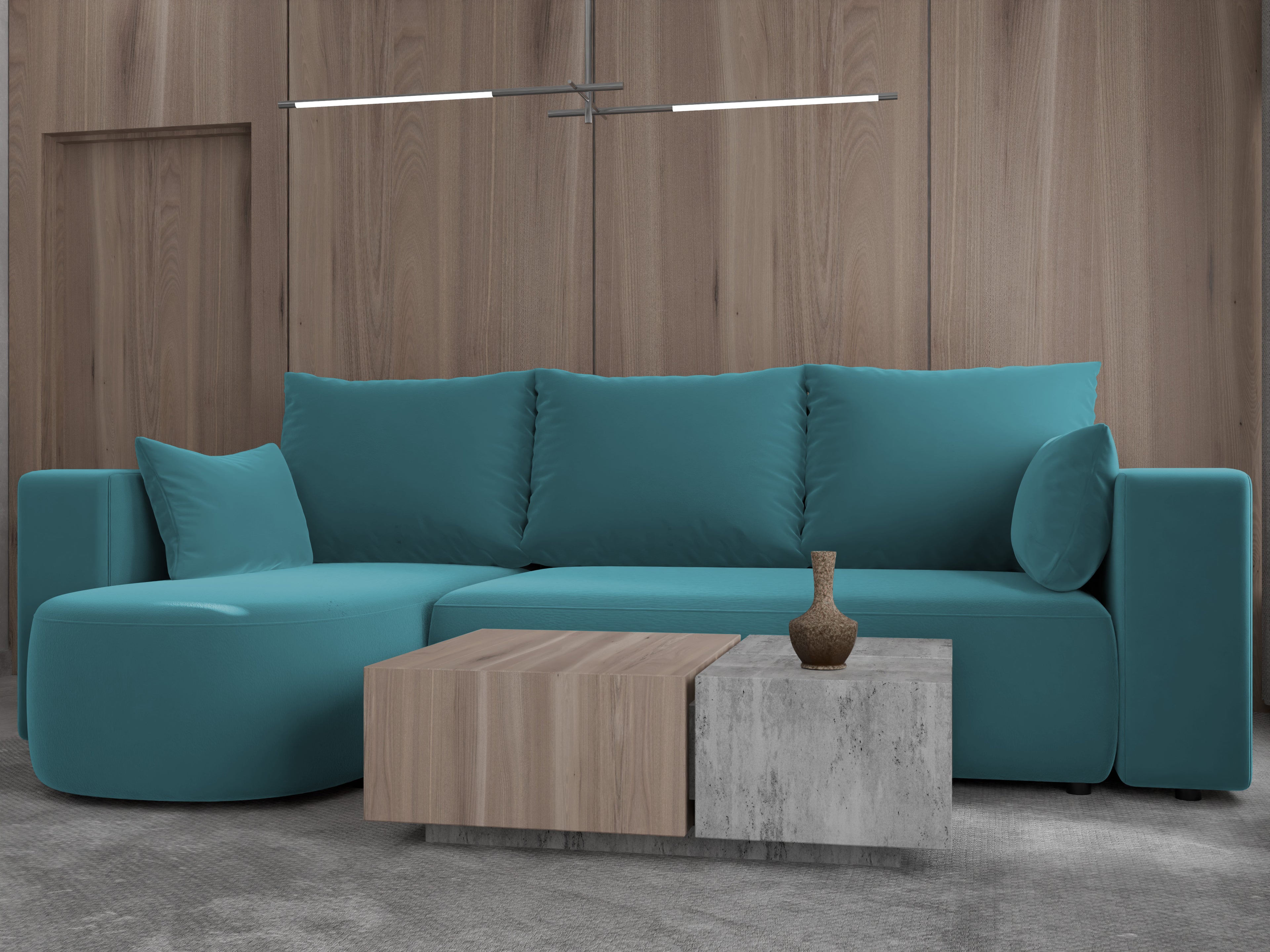 Ecksofa mit Schlaffunktion Tivo Velour Velo