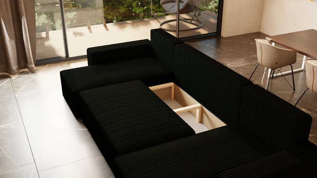 U Ecksofa mit Schlaffunktion Tobi Cord Felipo