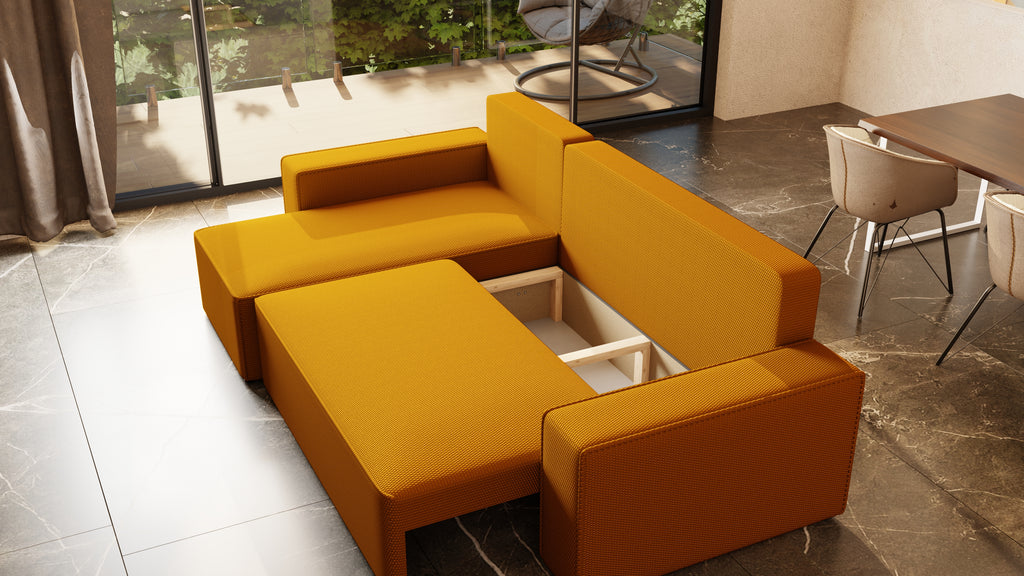 Ecksofa mit Schlaffunktion Tobi Cord Onega