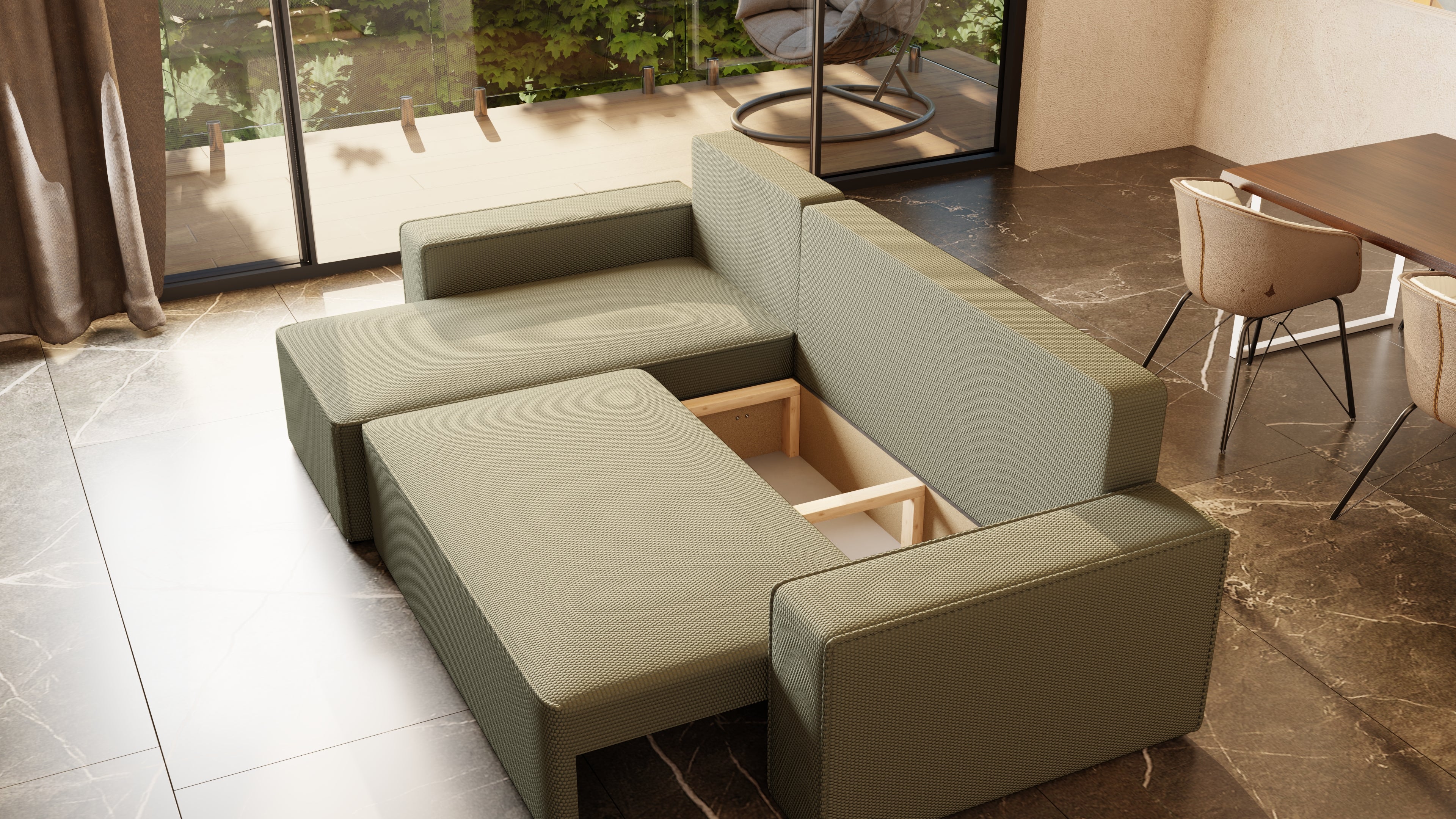 Ecksofa mit Schlaffunktion Tobi Cord Onega