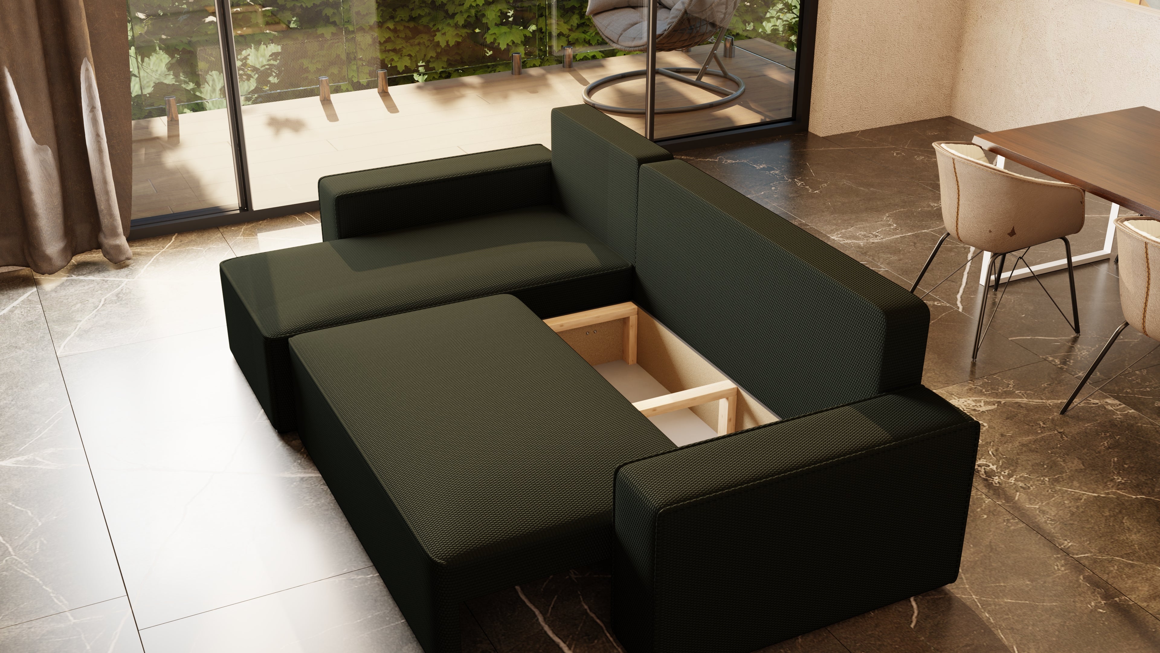 Ecksofa mit Schlaffunktion Tobi Cord Onega