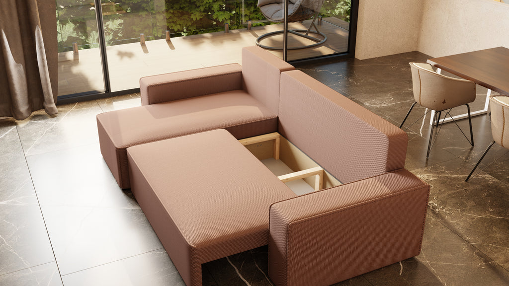 Ecksofa mit Schlaffunktion Tobi Cord Onega