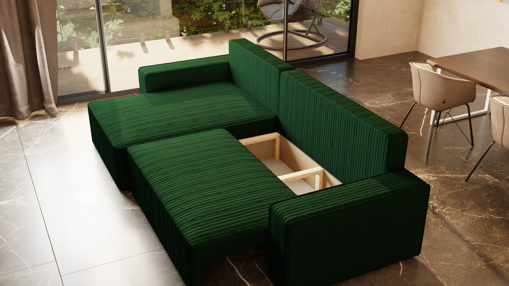 XL Ecksofa mit Schlaffunktion Tobi Cord Felipo