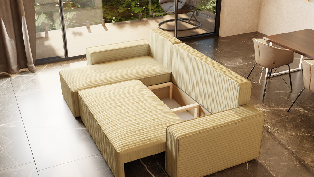 Ecksofa mit Schlaffunktion Tobi Cord Felipo