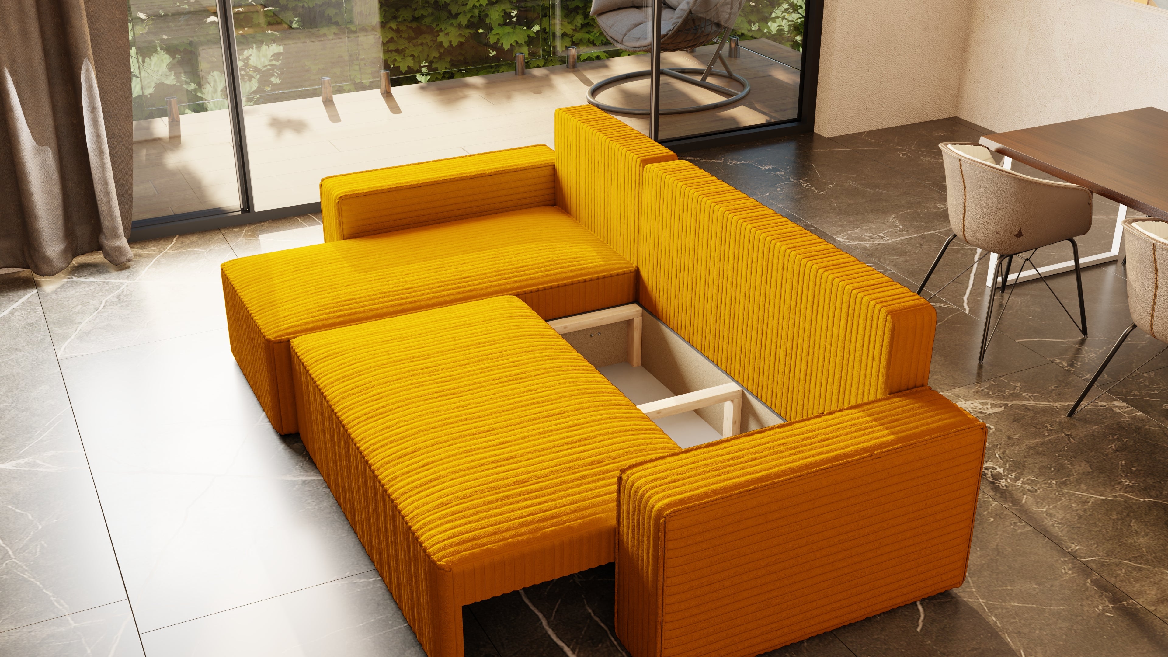 Ecksofa mit Schlaffunktion Tobi Cord Felipo