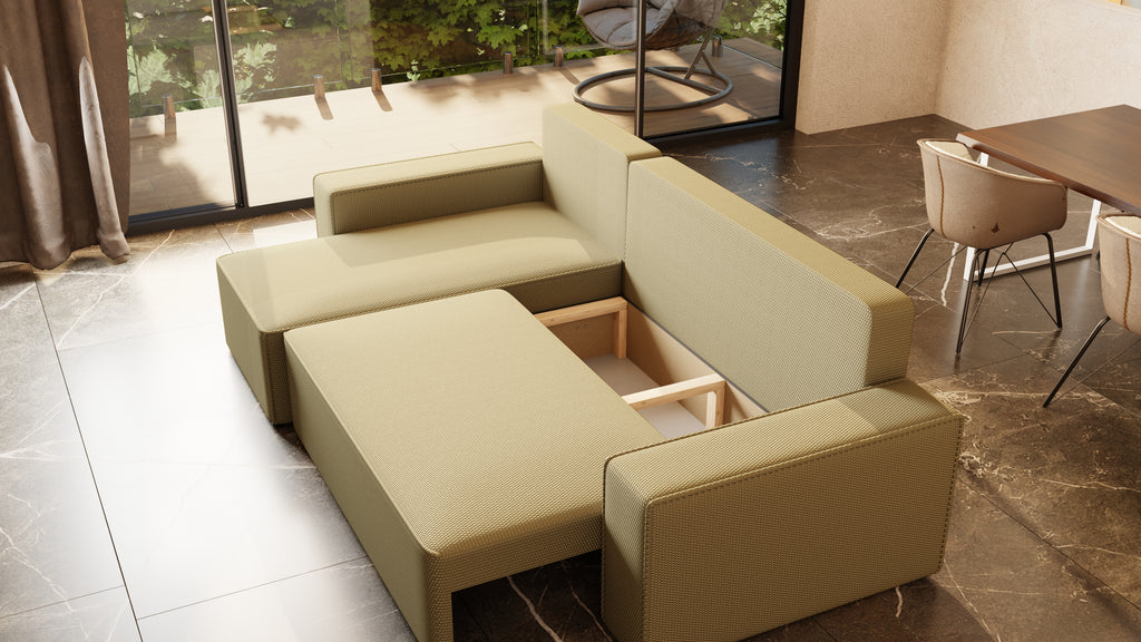 Ecksofa mit Schlaffunktion Tobi Cord Onega