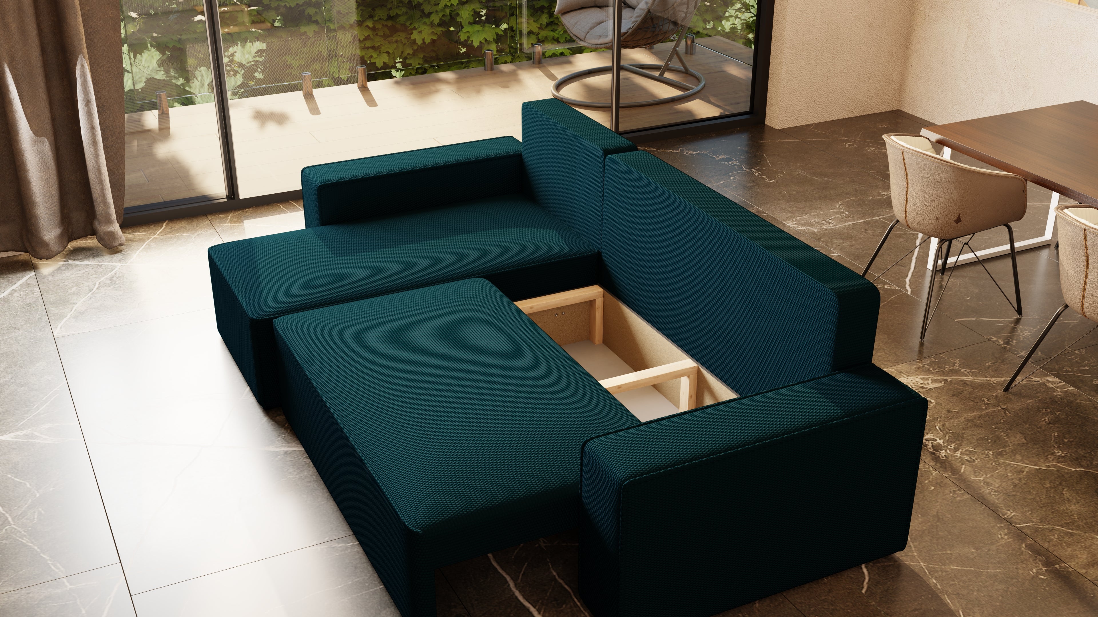 Ecksofa mit Schlaffunktion Tobi Cord Onega