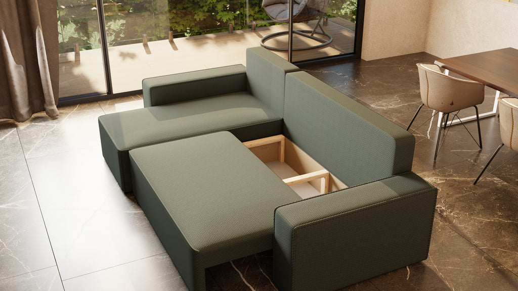 Ecksofa mit Schlaffunktion Tobi Cord Onega