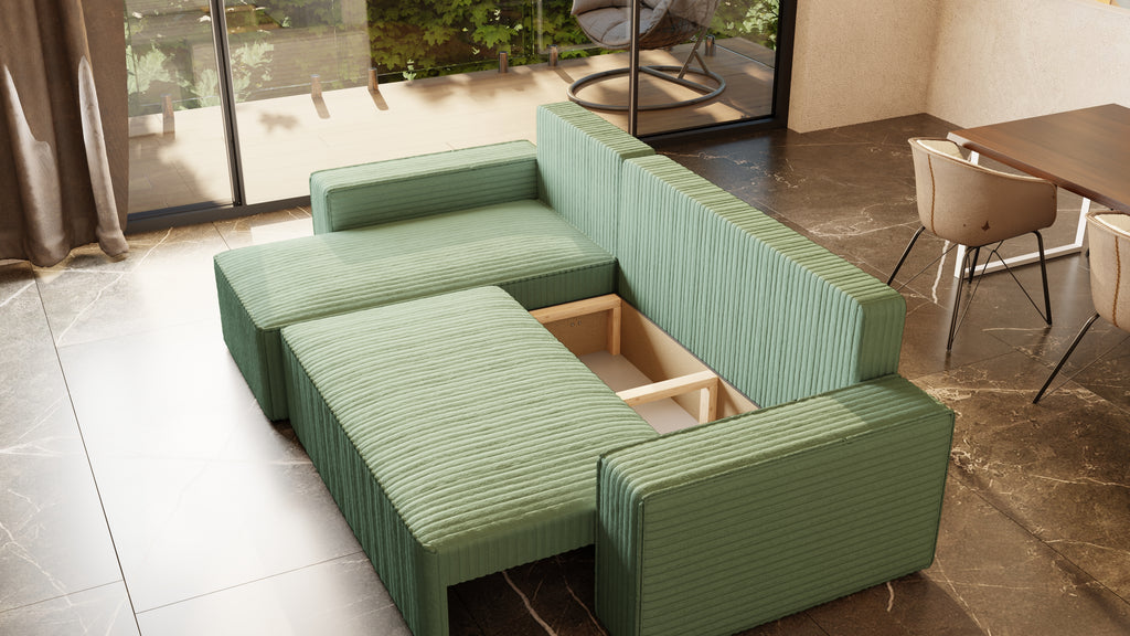 Ecksofa mit Schlaffunktion Tobi Cord Felipo