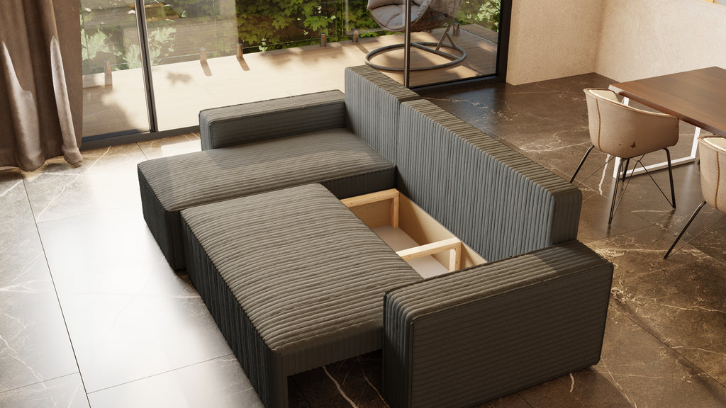 Ecksofa mit Schlaffunktion Tobi Cord Felipo