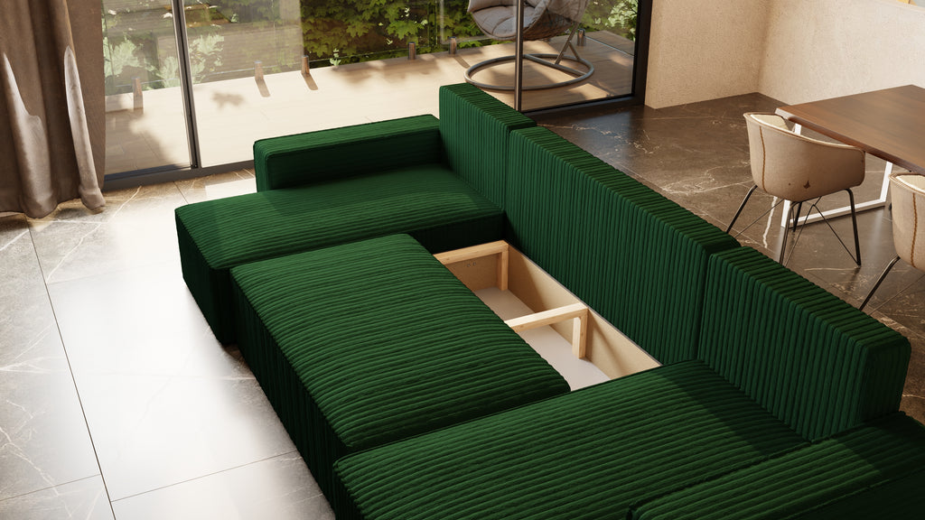 U Ecksofa mit Schlaffunktion Tobi Cord Felipo