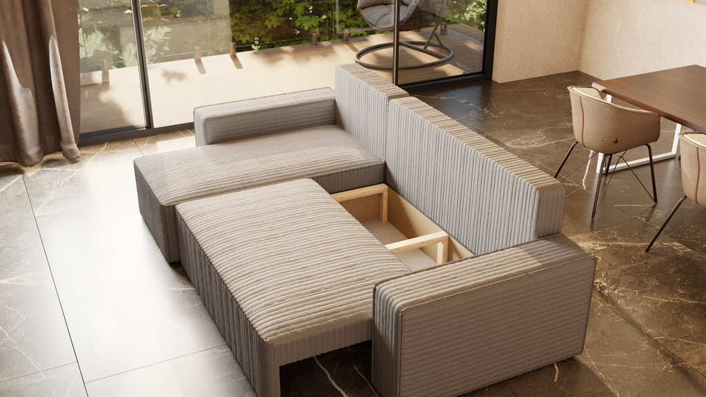 Ecksofa mit Schlaffunktion Tobi Cord Felipo