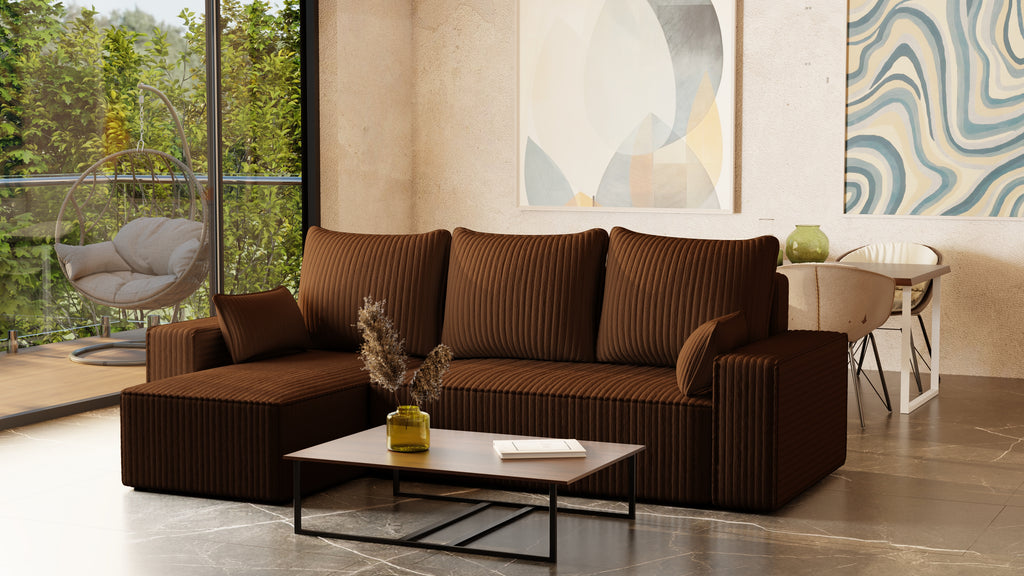 Ecksofa mit Schlaffunktion Tobi Cord Felipo